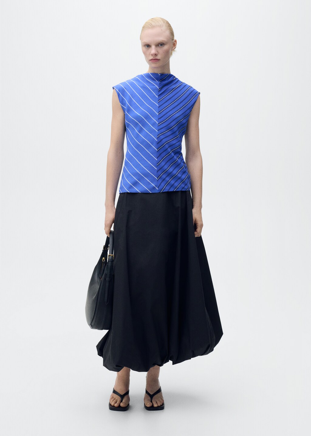 Combined striped blouse - image 2