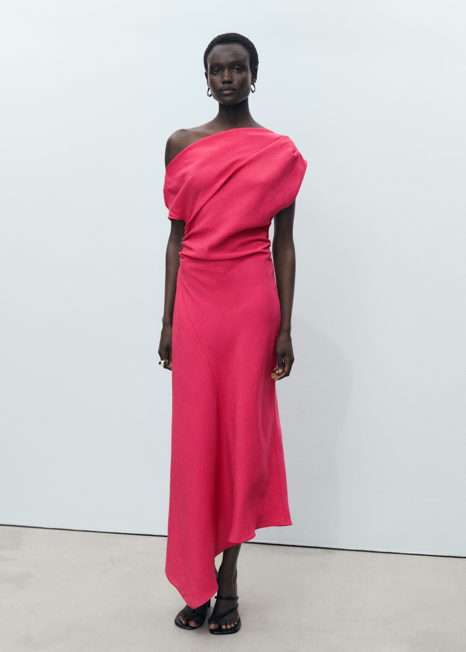 Vestido Fucsia Mango Flecos Rocio Osorno Mango Rocío Osorno