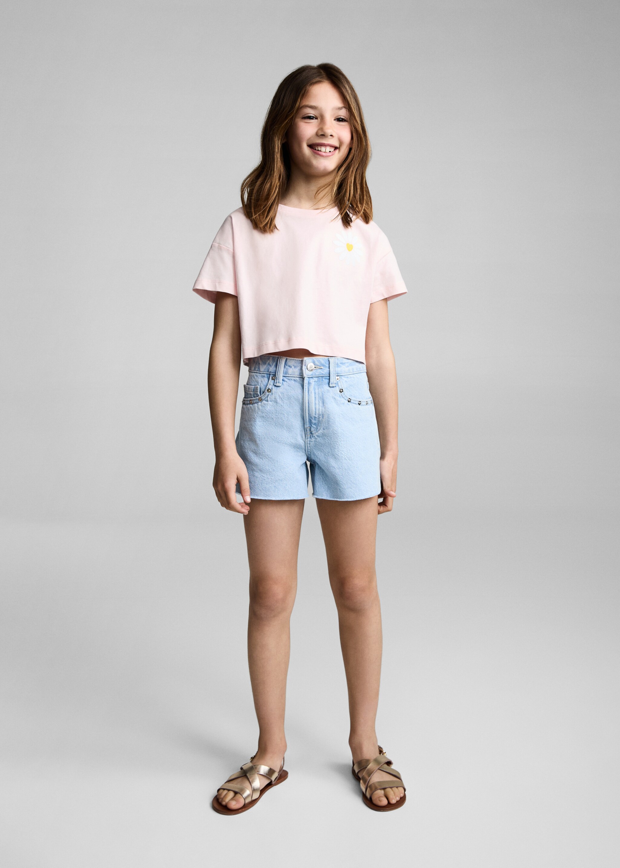 T-shirt brodé fleur - Plan général