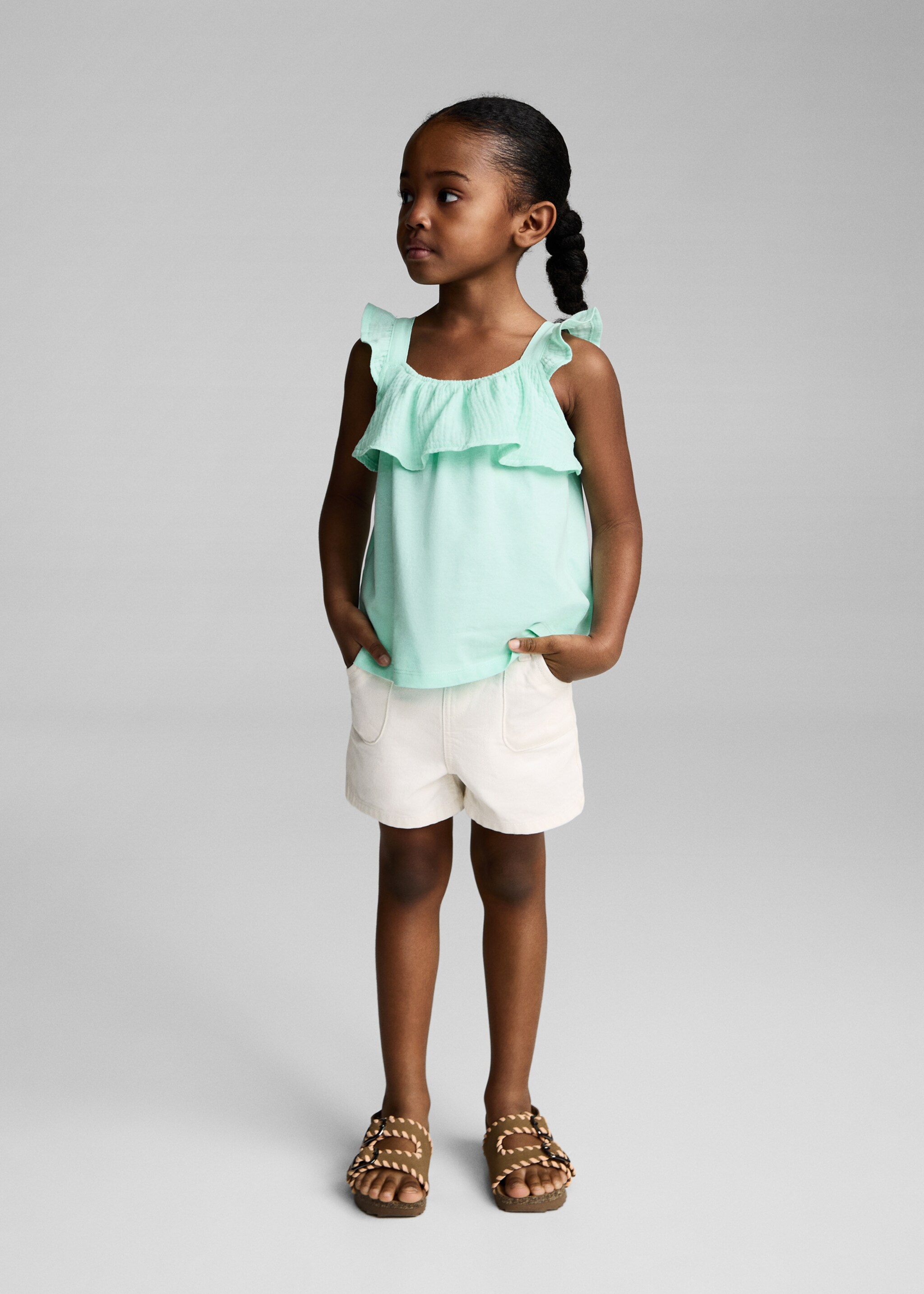Ruffle textured T-shirt - General plane