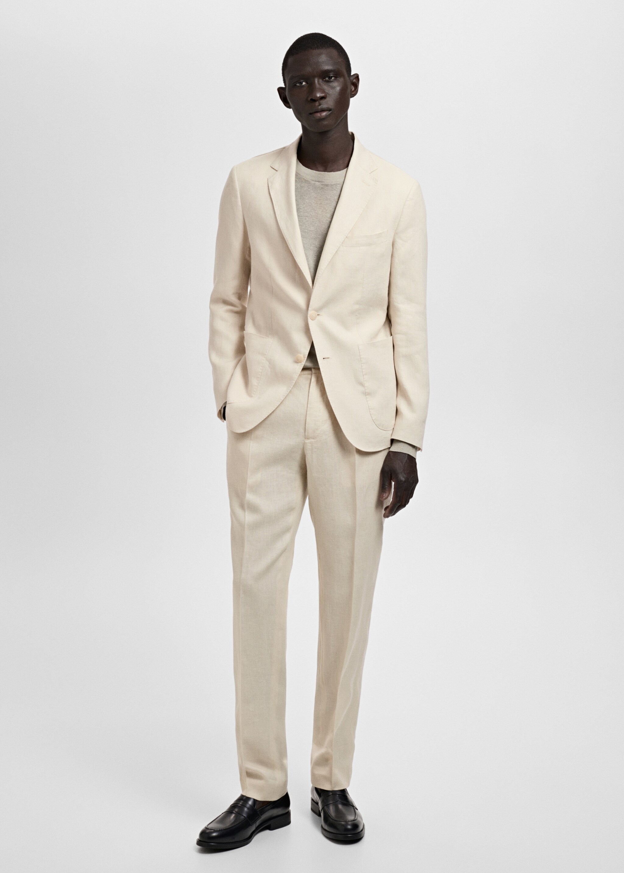 Blazer fato Salerno 100% linho slim fit - Plano geral