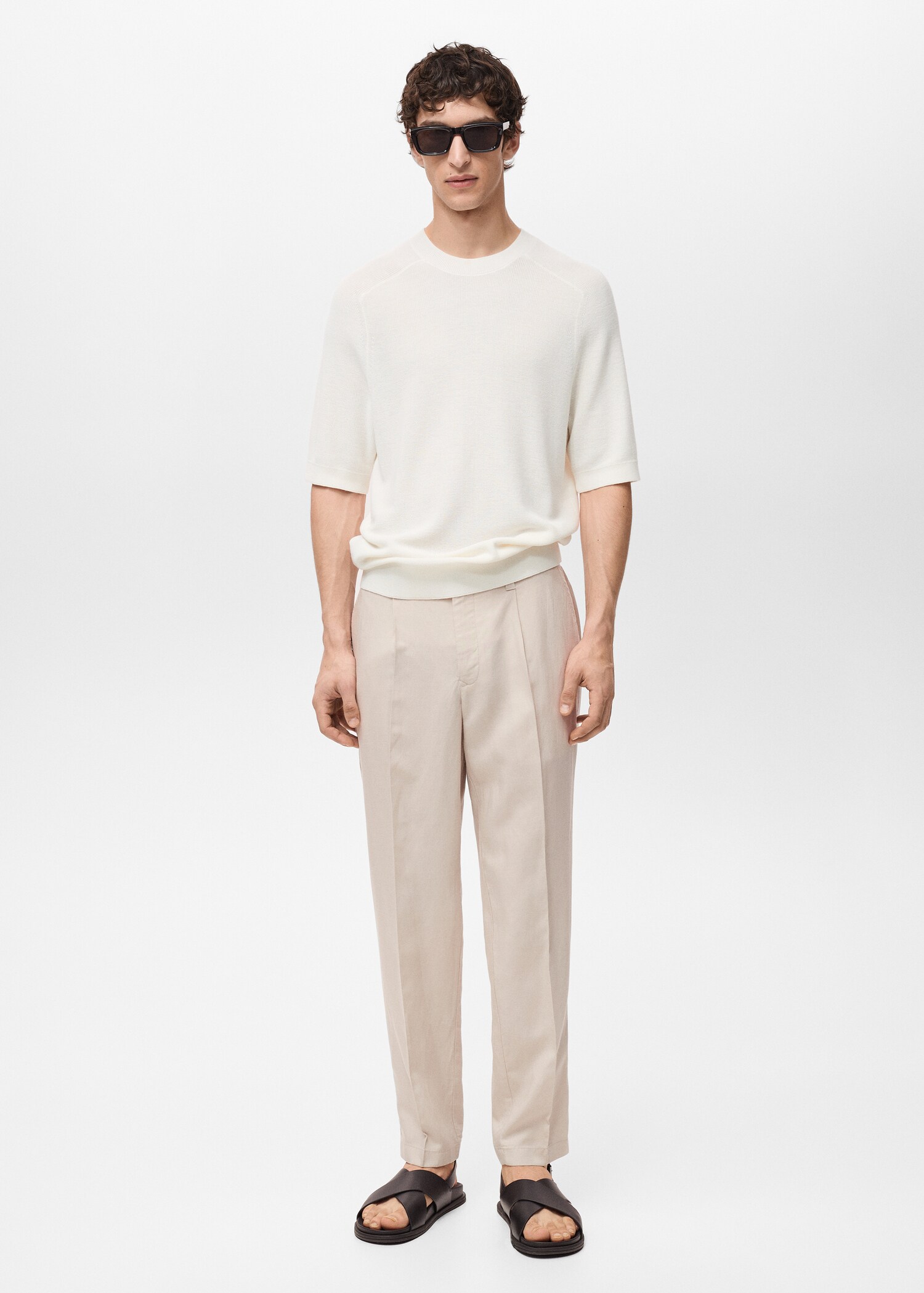 Slim fit linen pants - General plane
