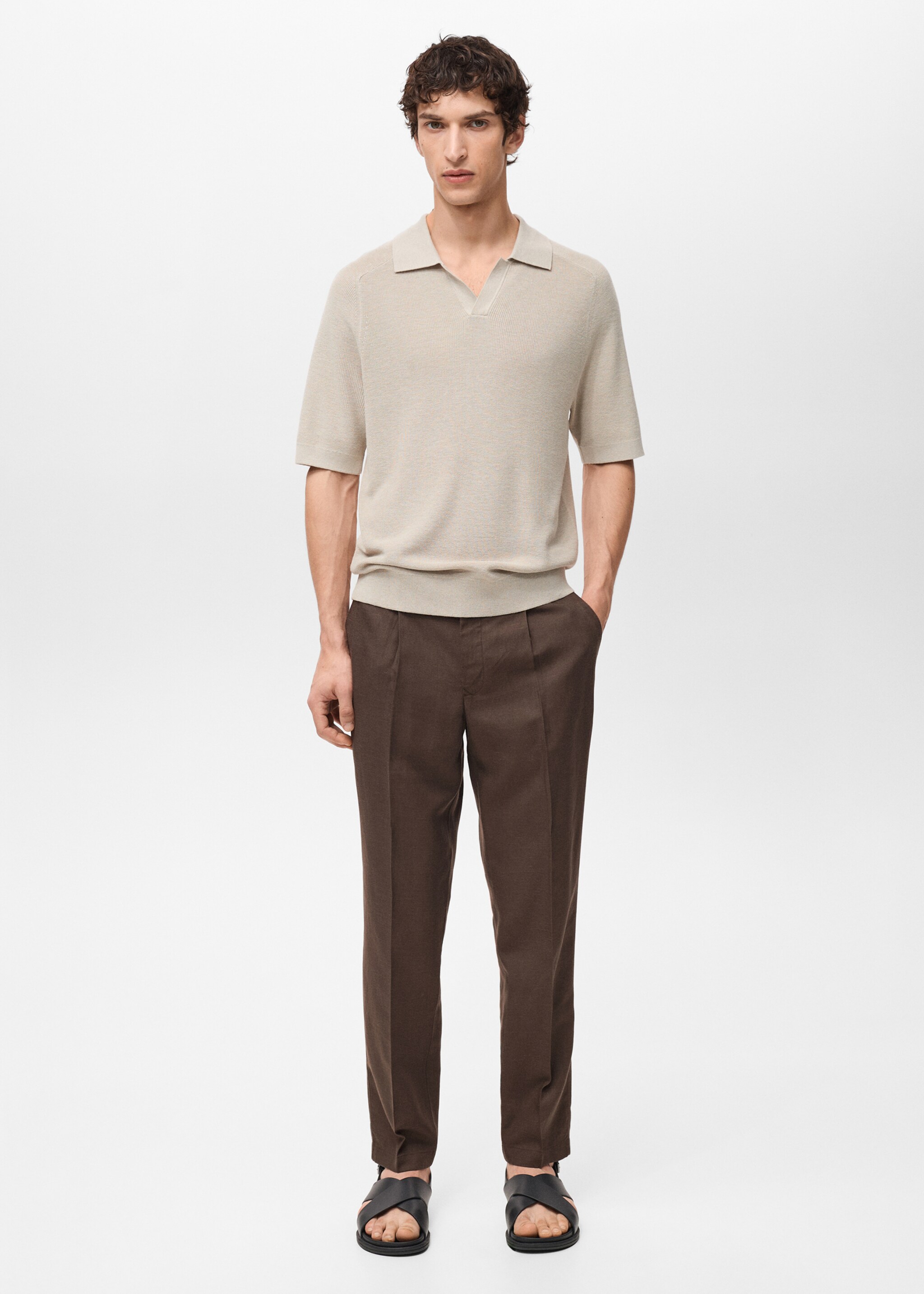 Pantalon lin regular-fit - Plan général