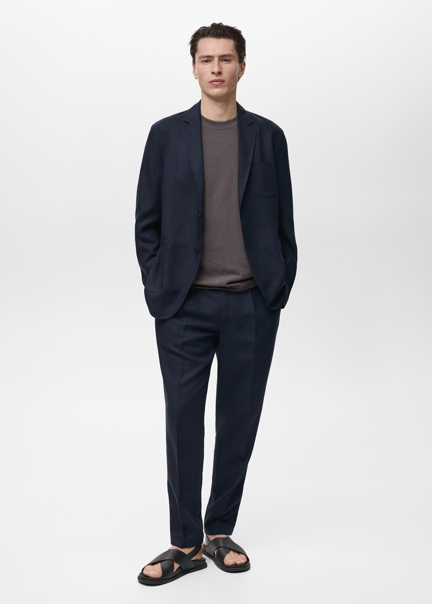 Slim fit linen pants - General plane