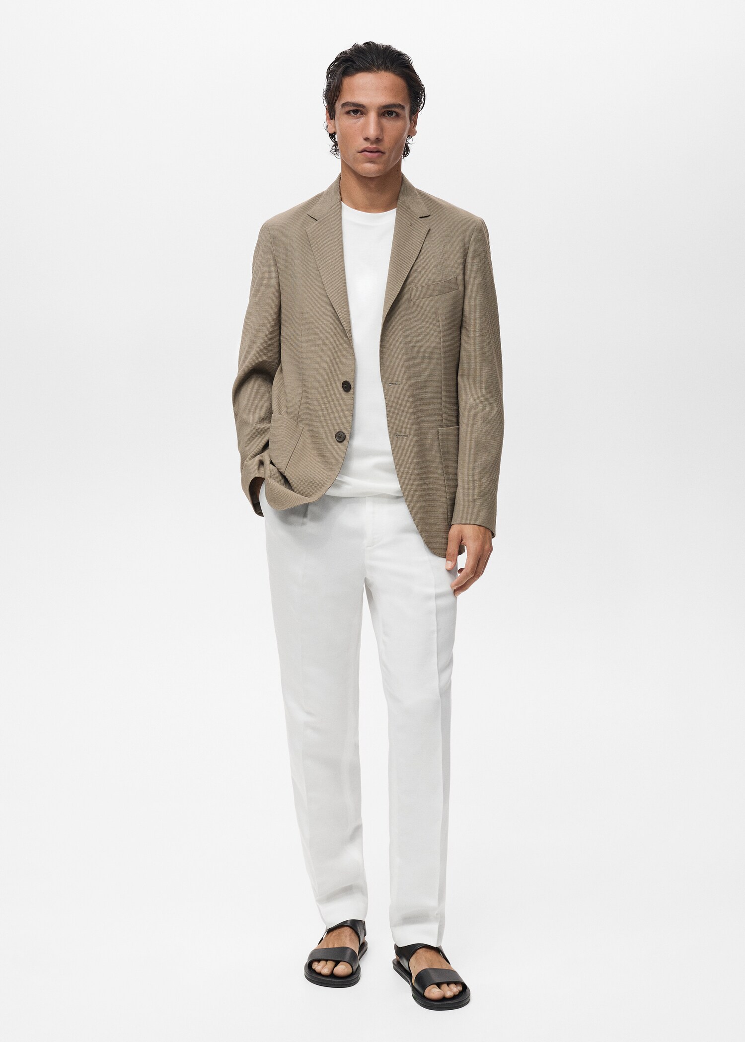 Slim fit colbert van cool wool - Overzichtstekening