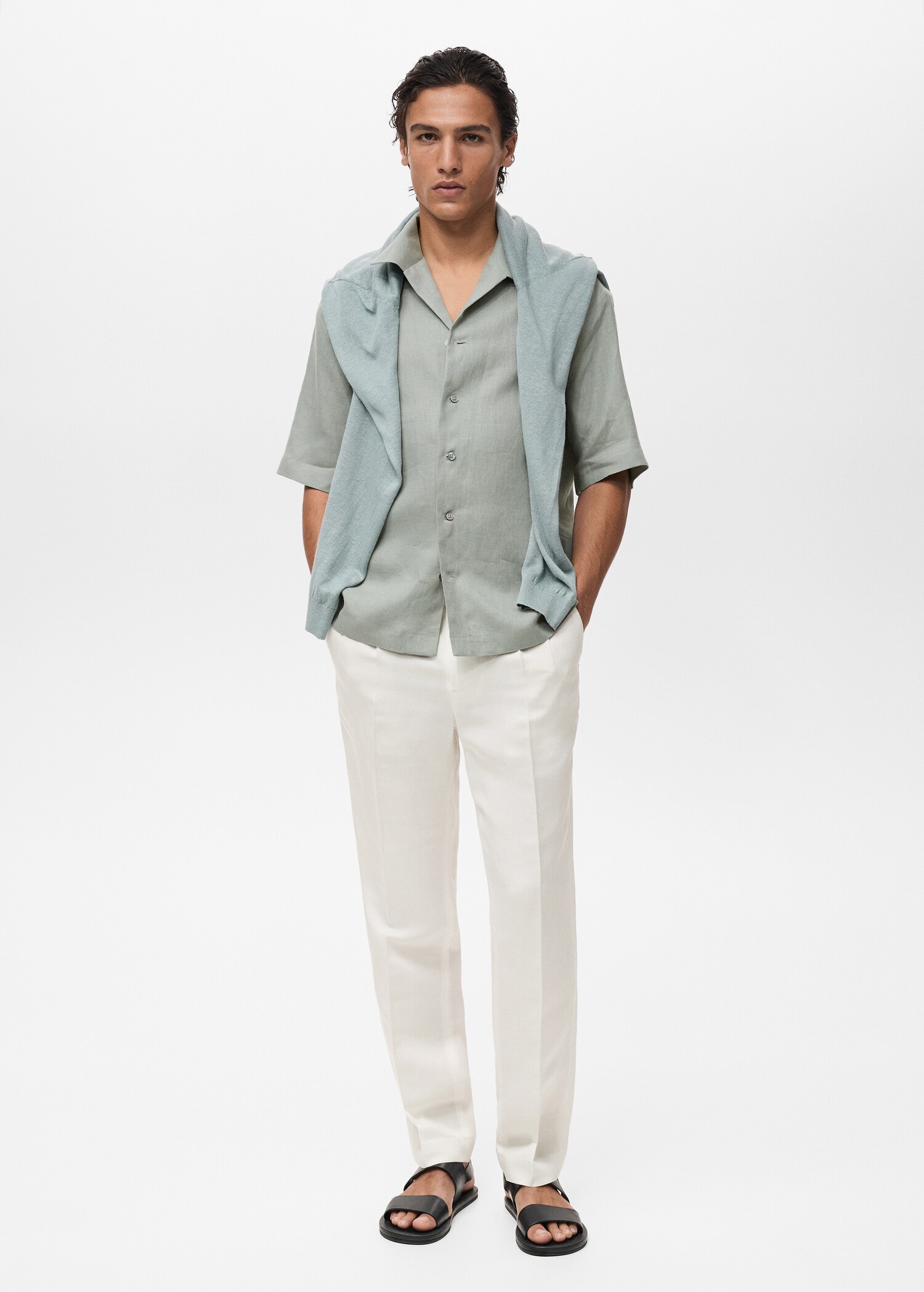 100% linen short sleeve shirt - General plane