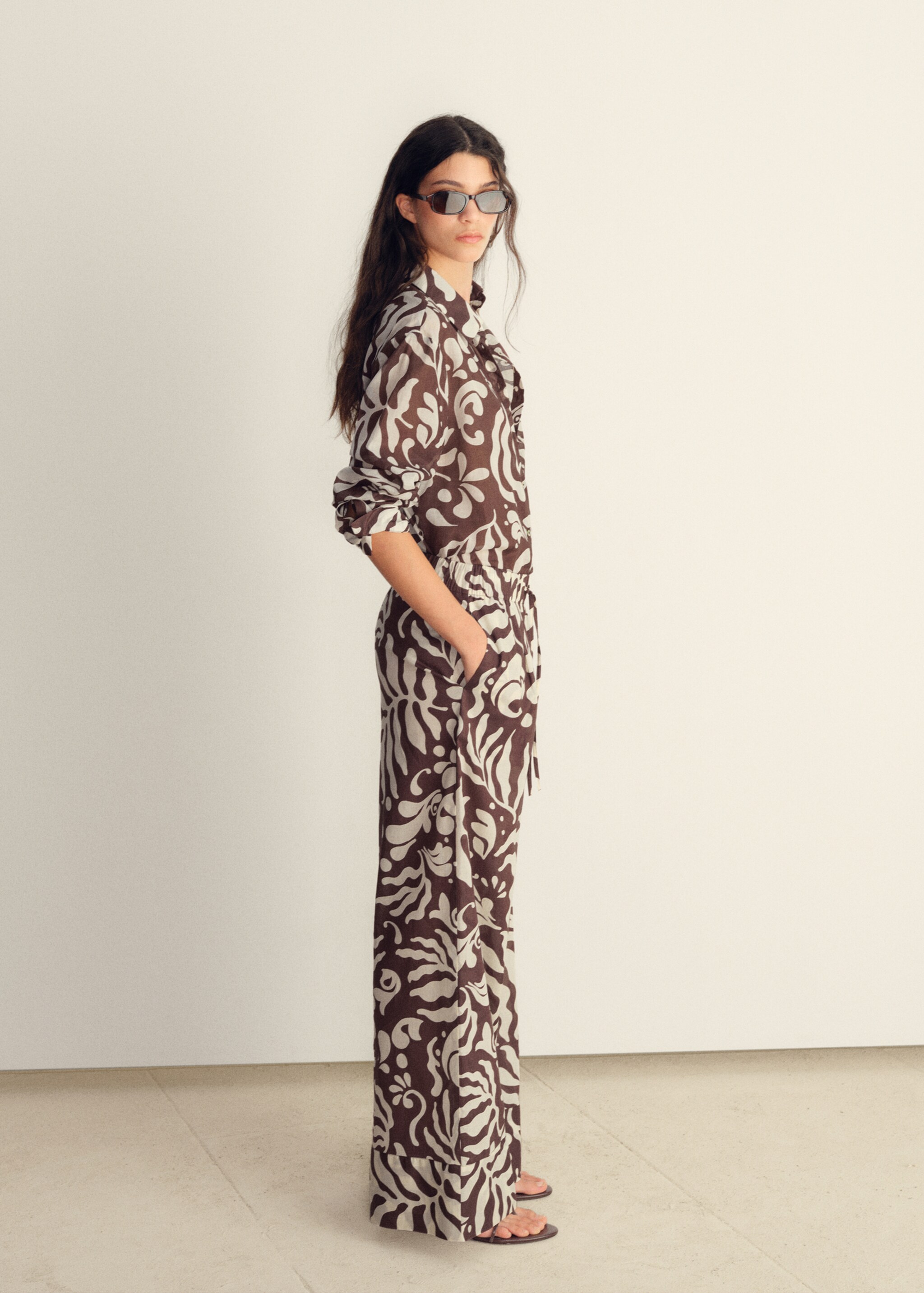 Printed cotton trousers - General plane