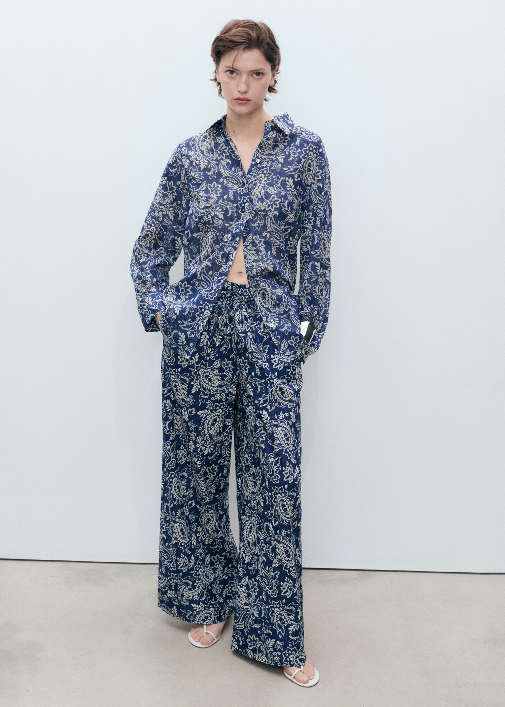 Printed cotton trousers - General plane