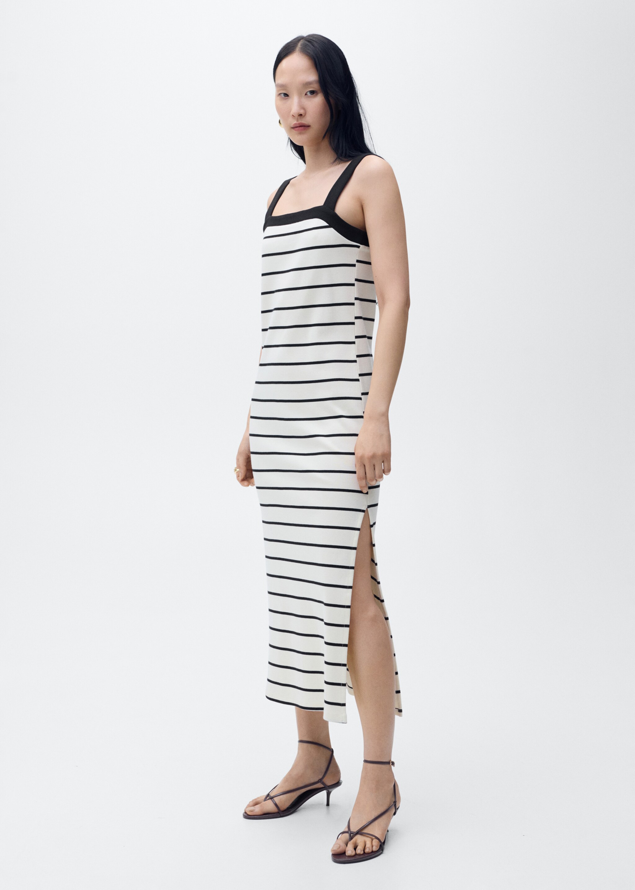 Striped midi dress - General plane