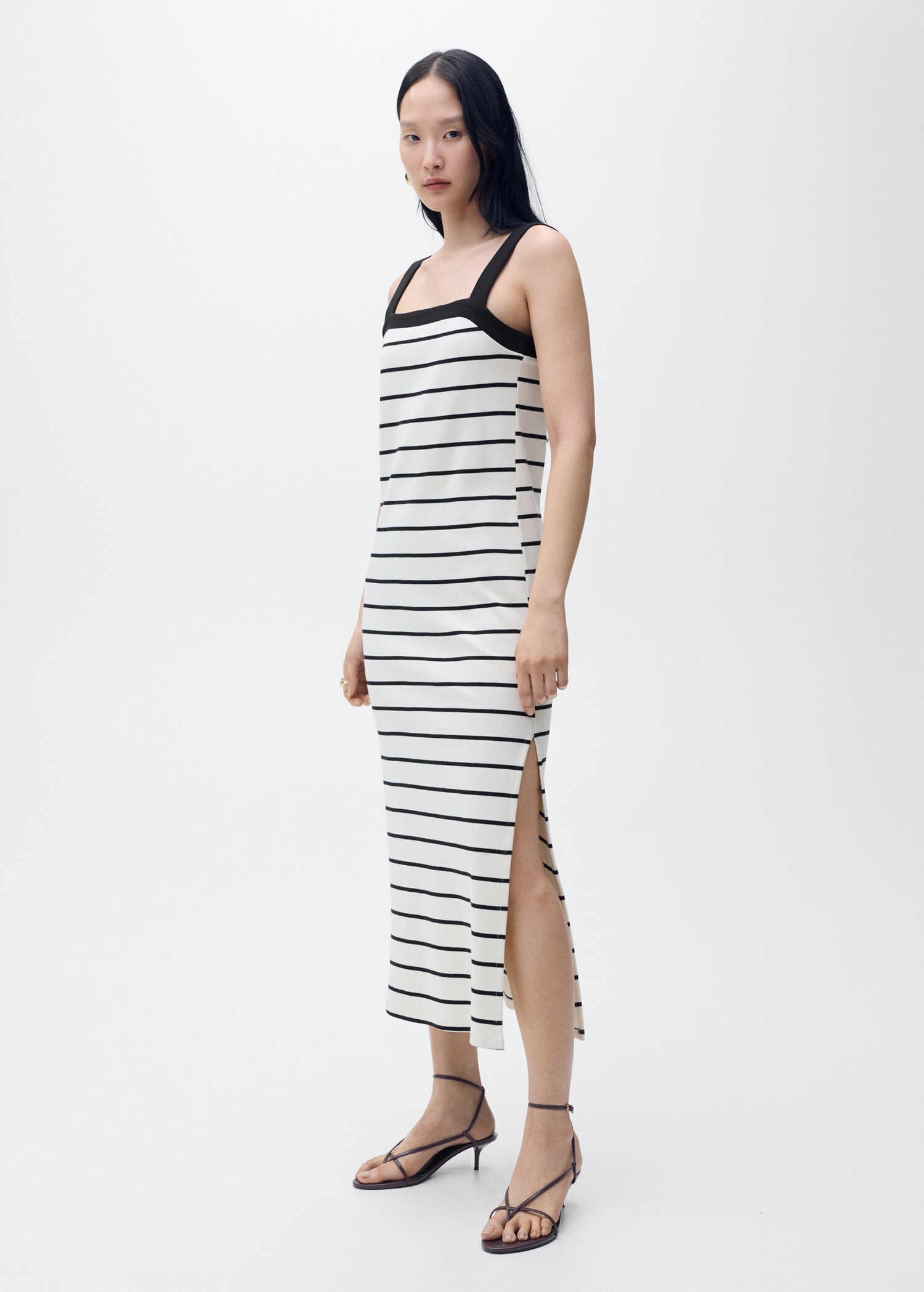 Vestit midi ratlles - Pla general