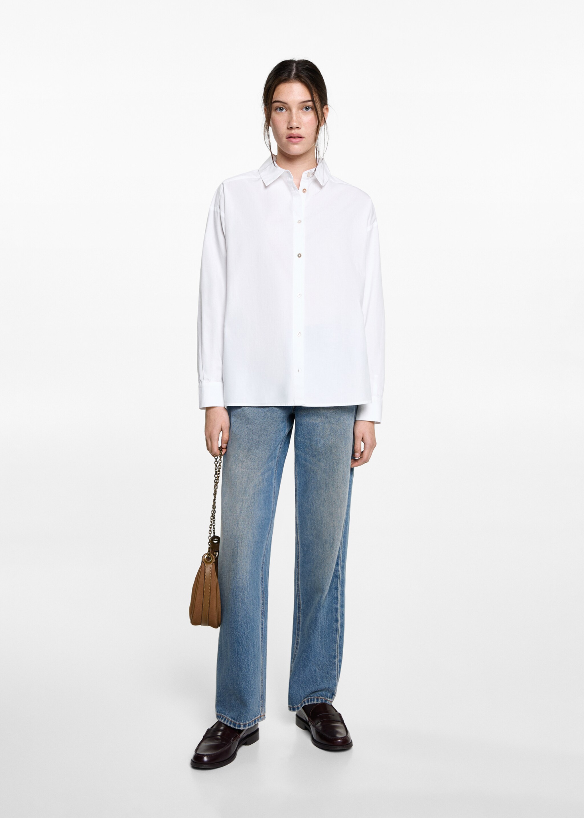 Camisa cotó oversize - Pla general
