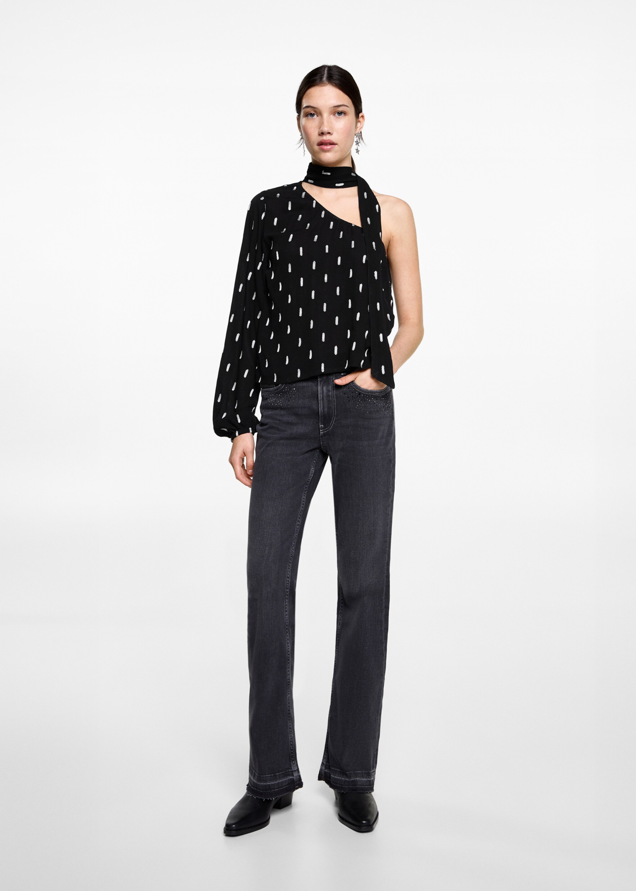 Blusa asimétrica estampada - Plano general