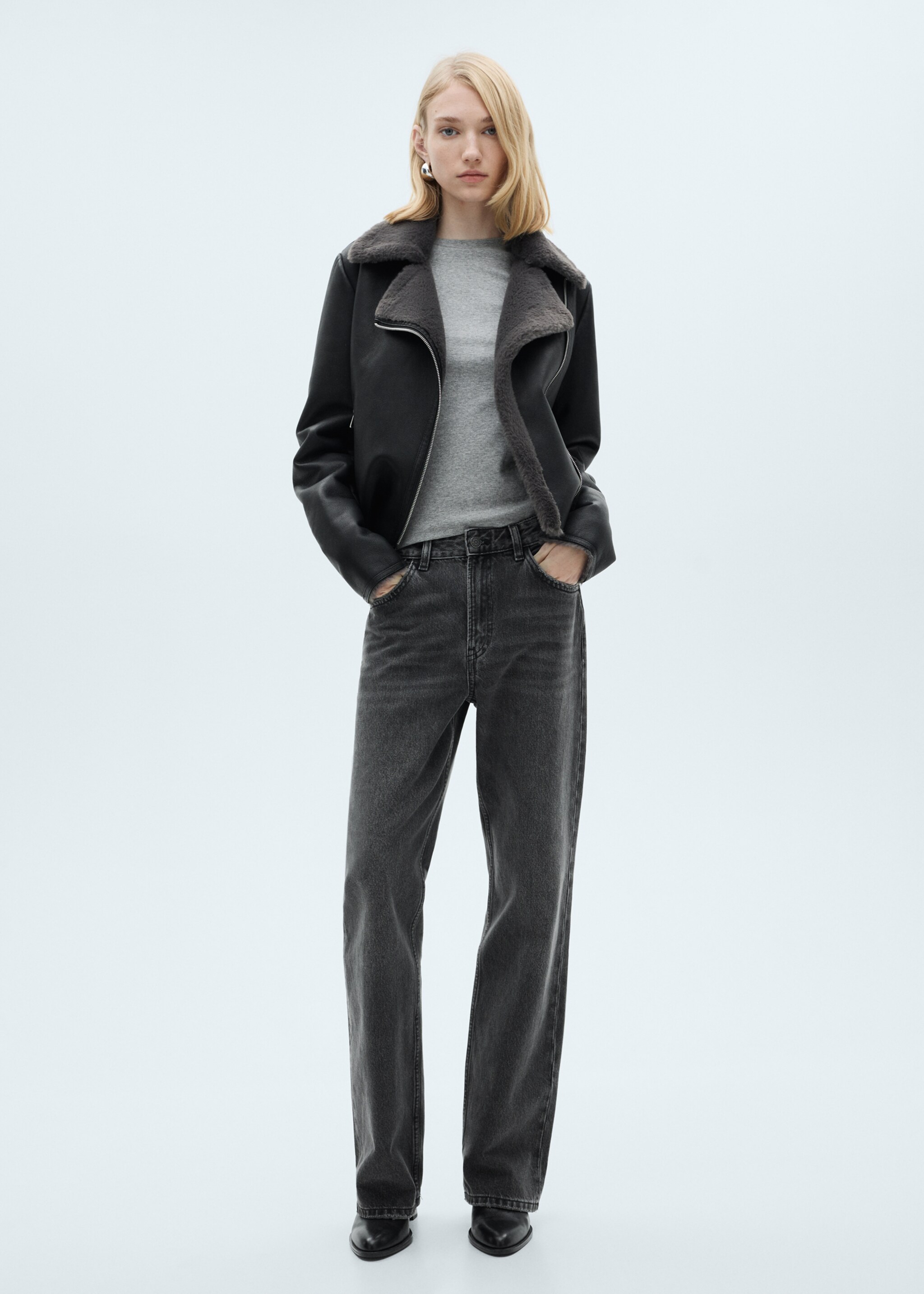 Jacket with shearling-effect lining - General plane