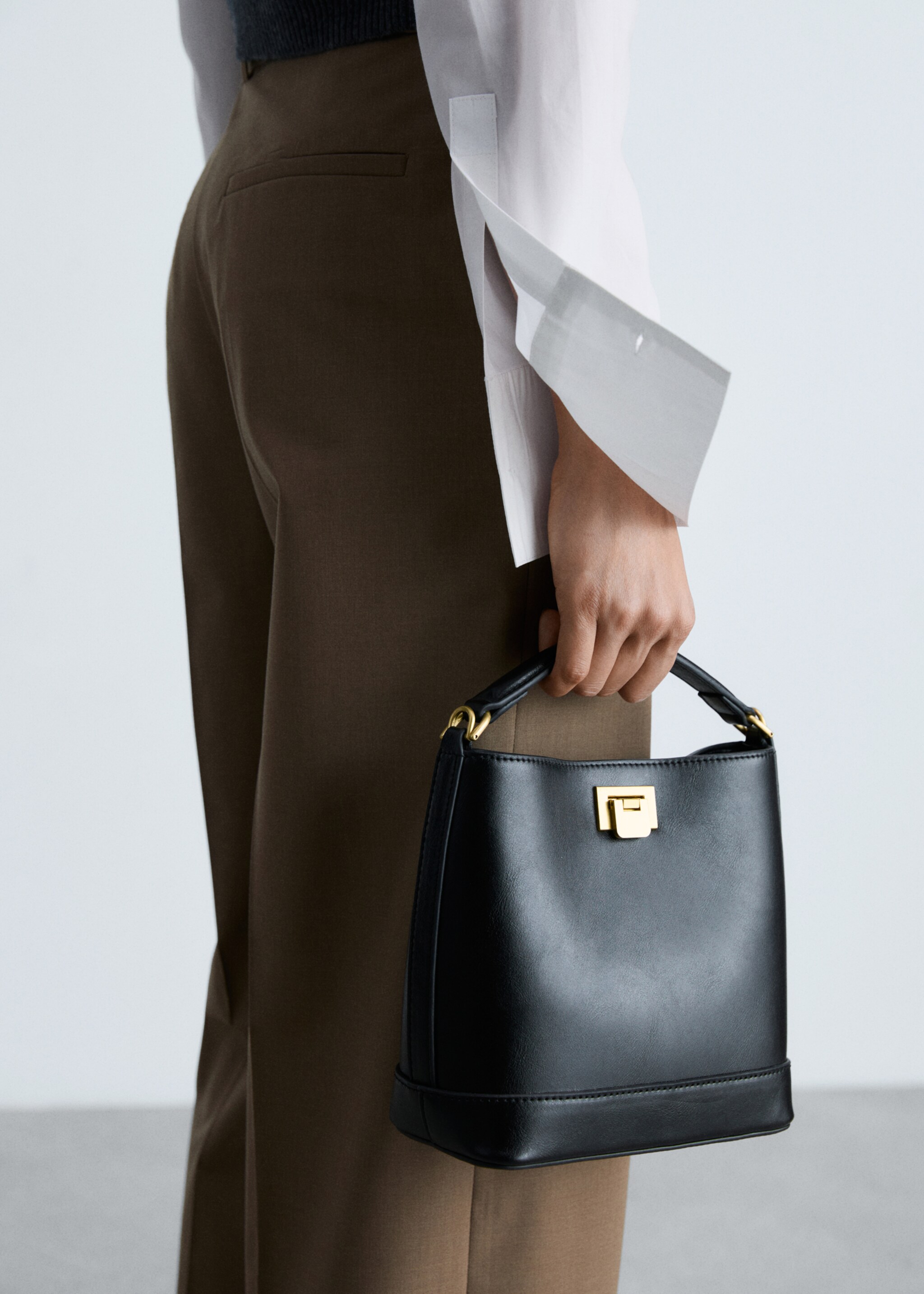 Mini shopper bag with metallic detail - General plane