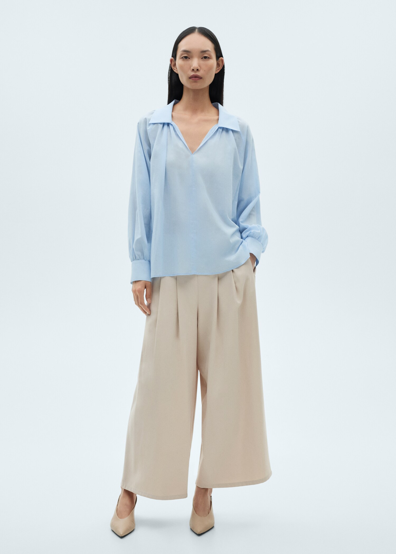 Blouse coton manches bouffantes - Plan général