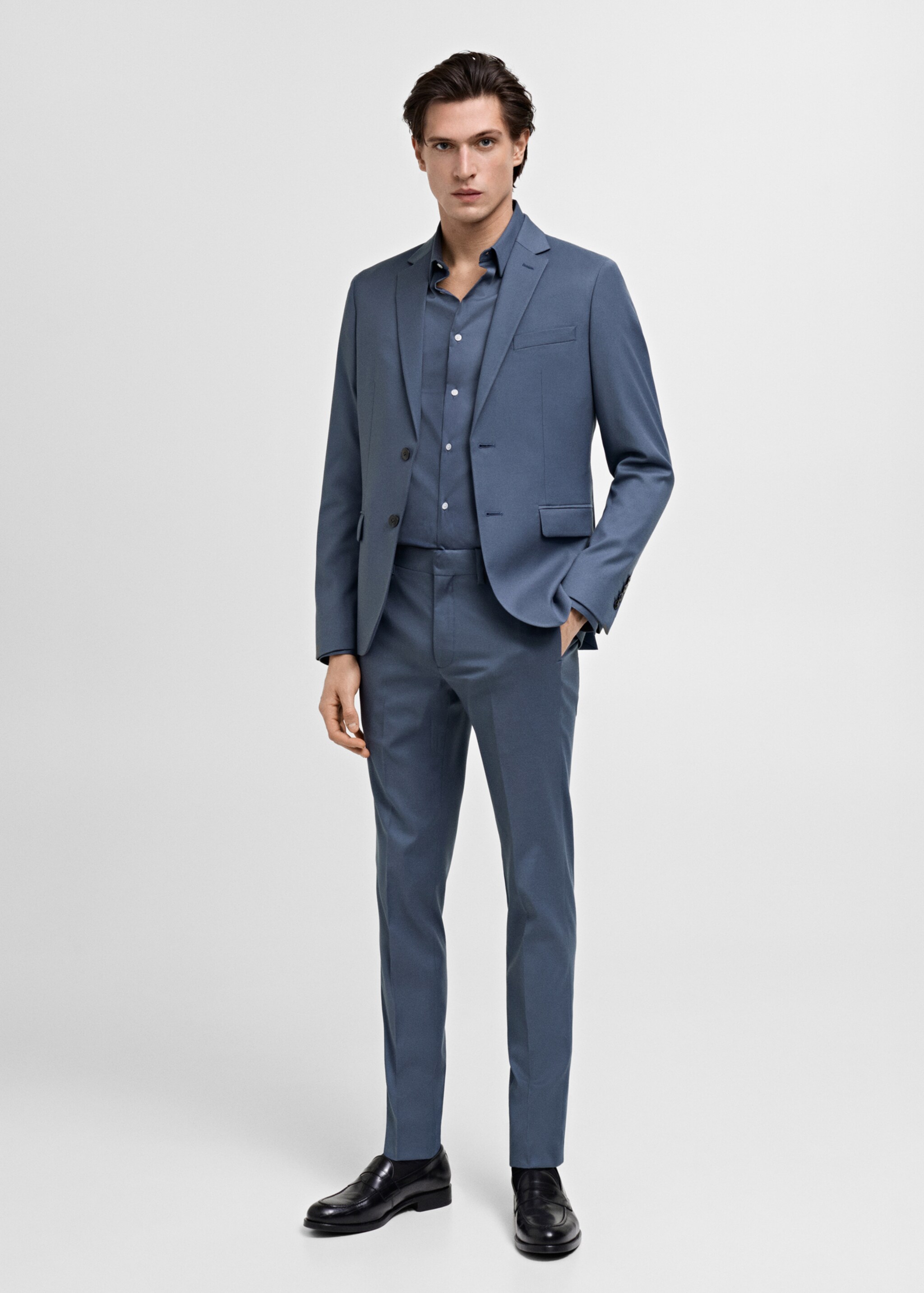 Super slim-fit suit jacket in stretch fabric - General plane