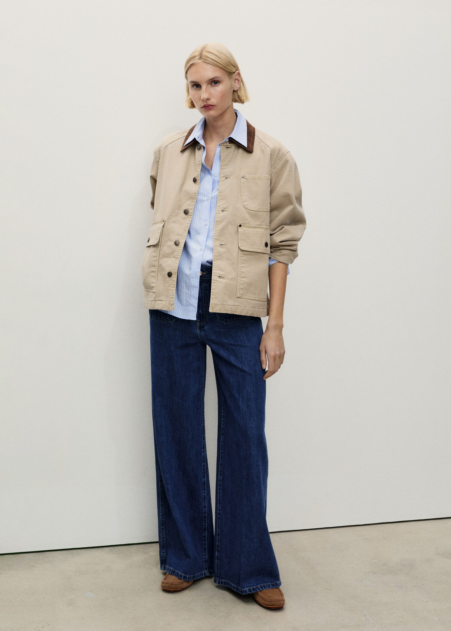 Wide-leg jeans with pockets - General plane