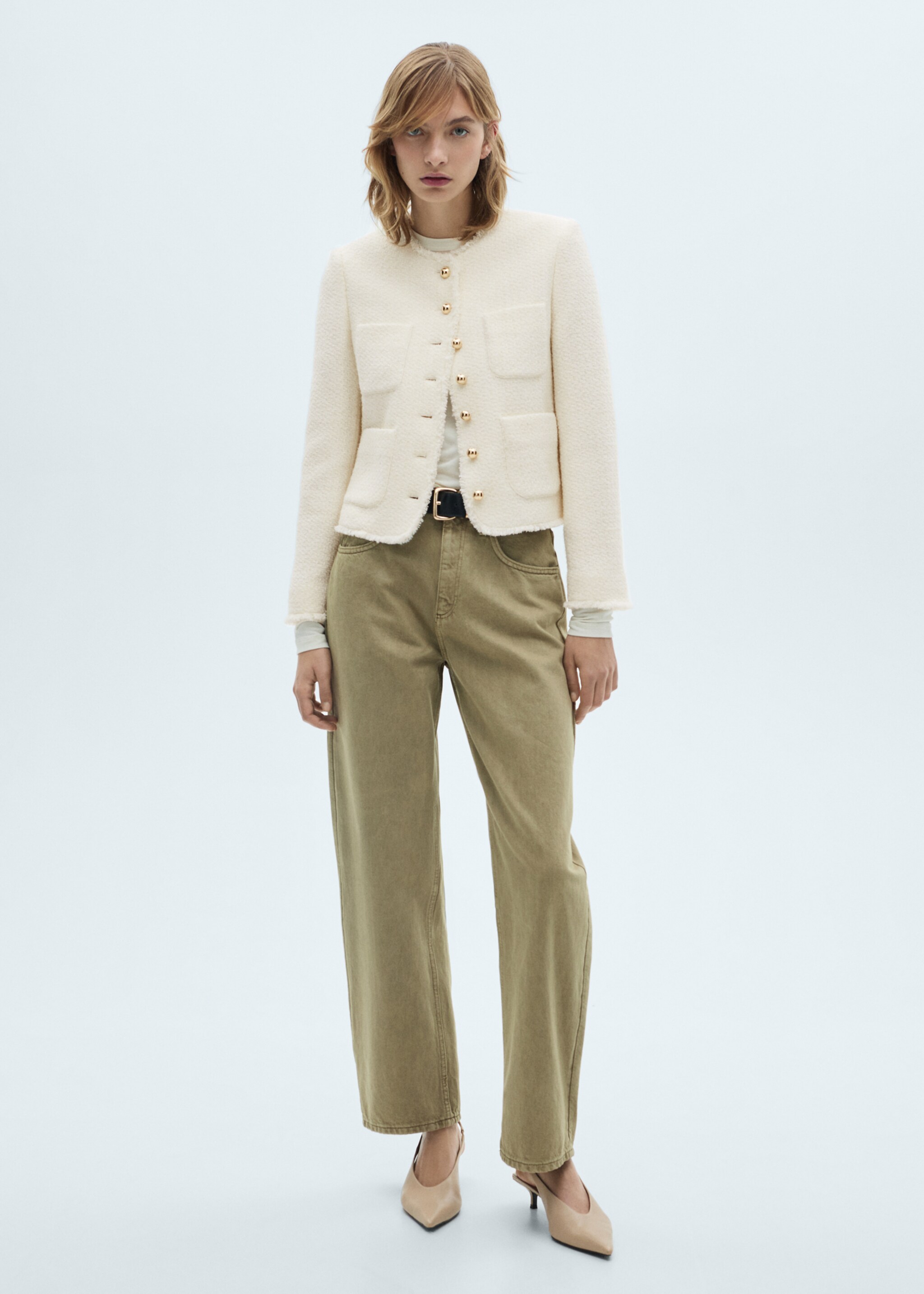 Tweed jacket with jewel buttons - General plane