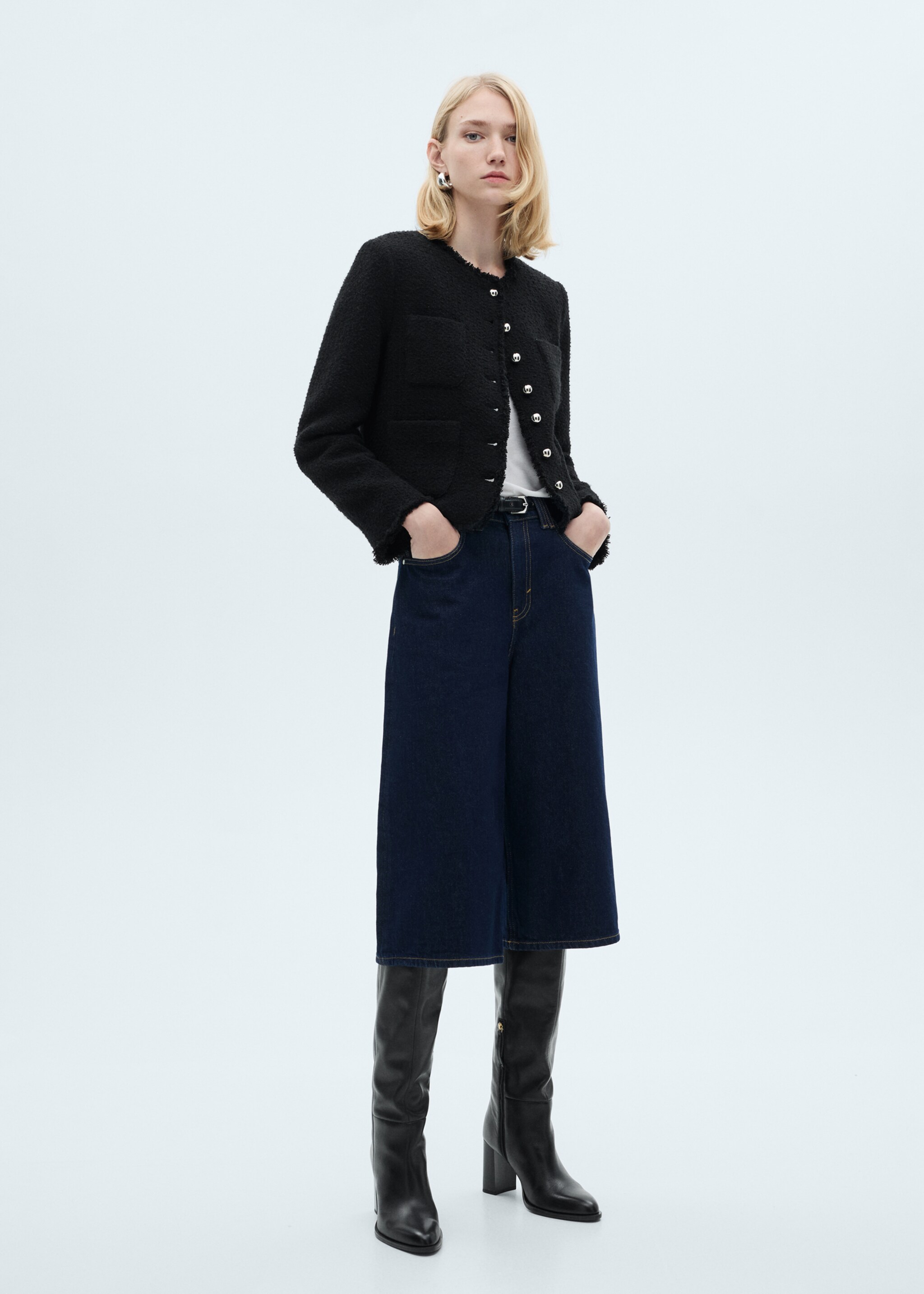 Tweed jacket with jewel buttons - General plane
