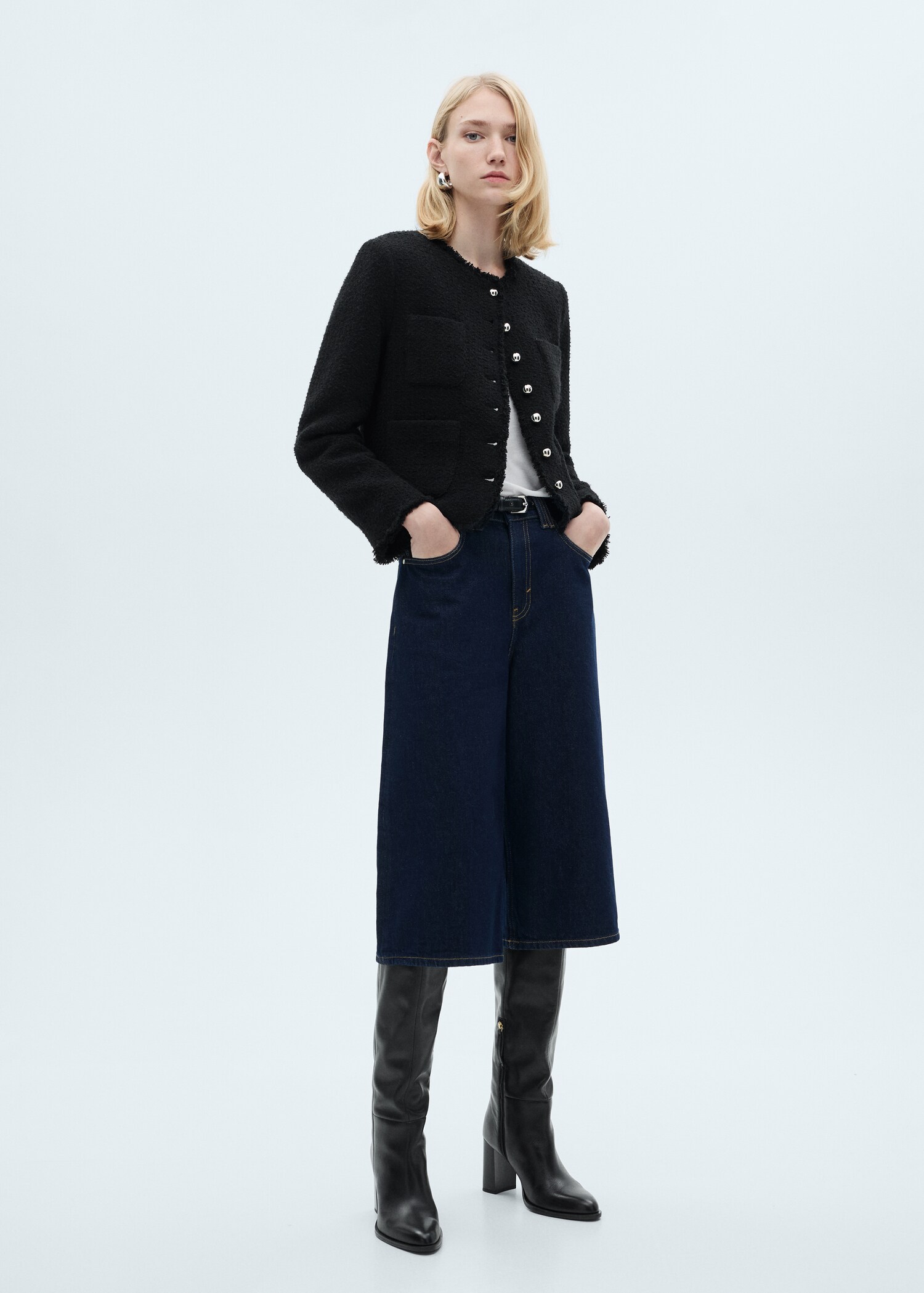 Tweed jacket with jewel buttons - General plane