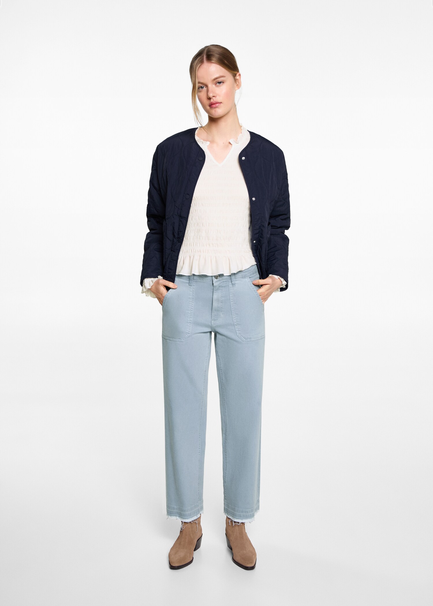 Culotte jeans with pockets - General plane