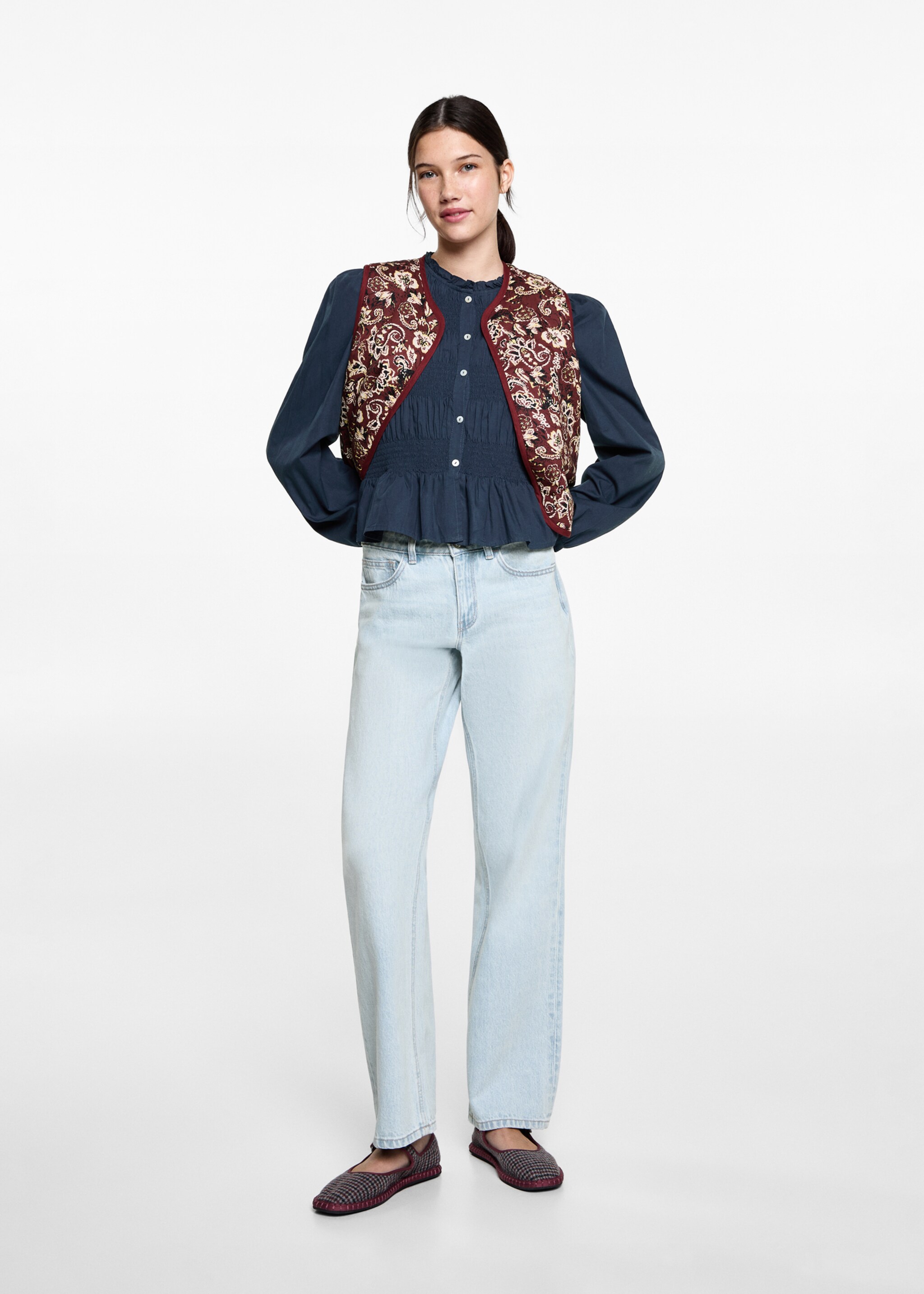Ruffled gathered blouse - General plane