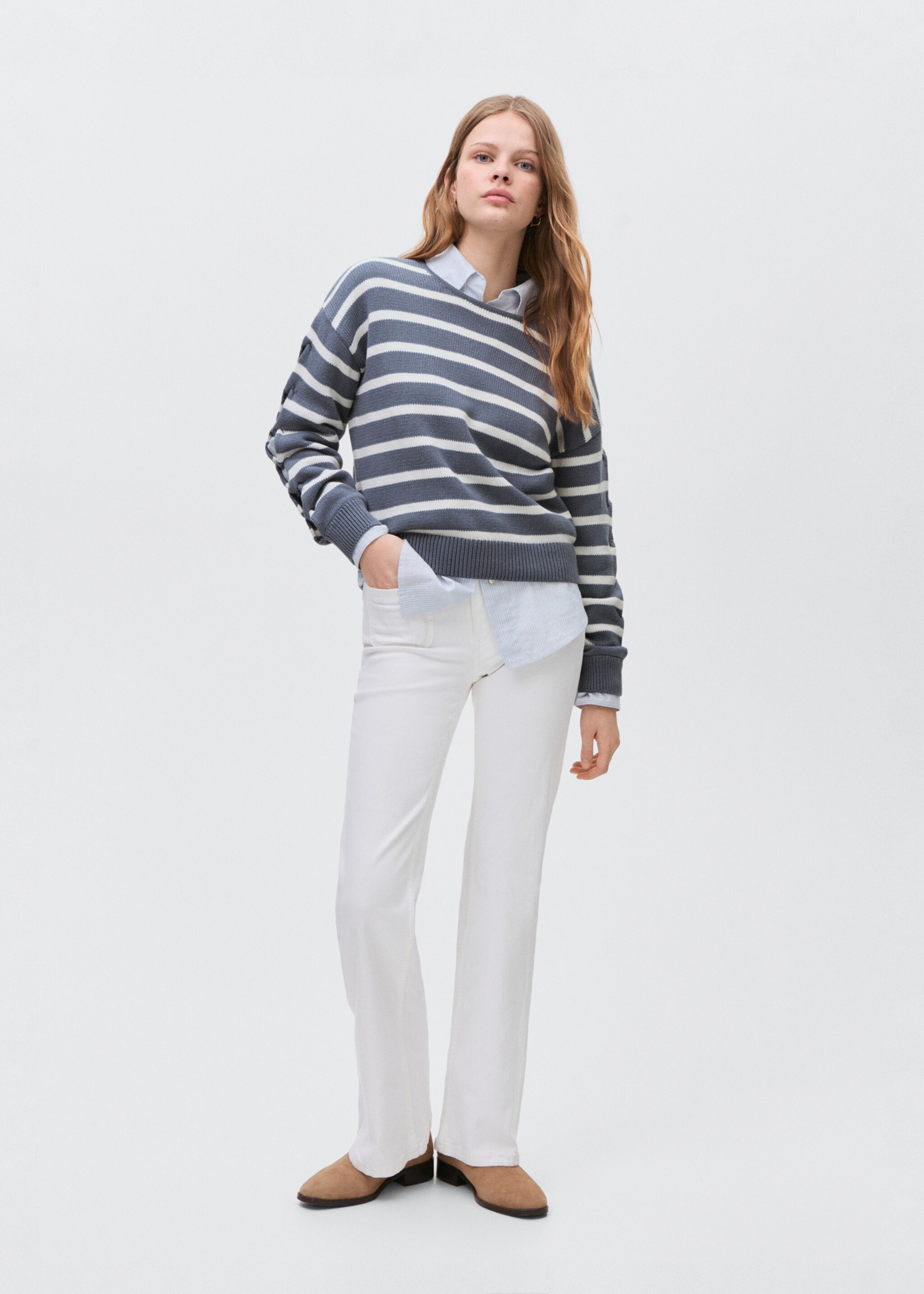 Pull-over en maille à rayures - Plan général