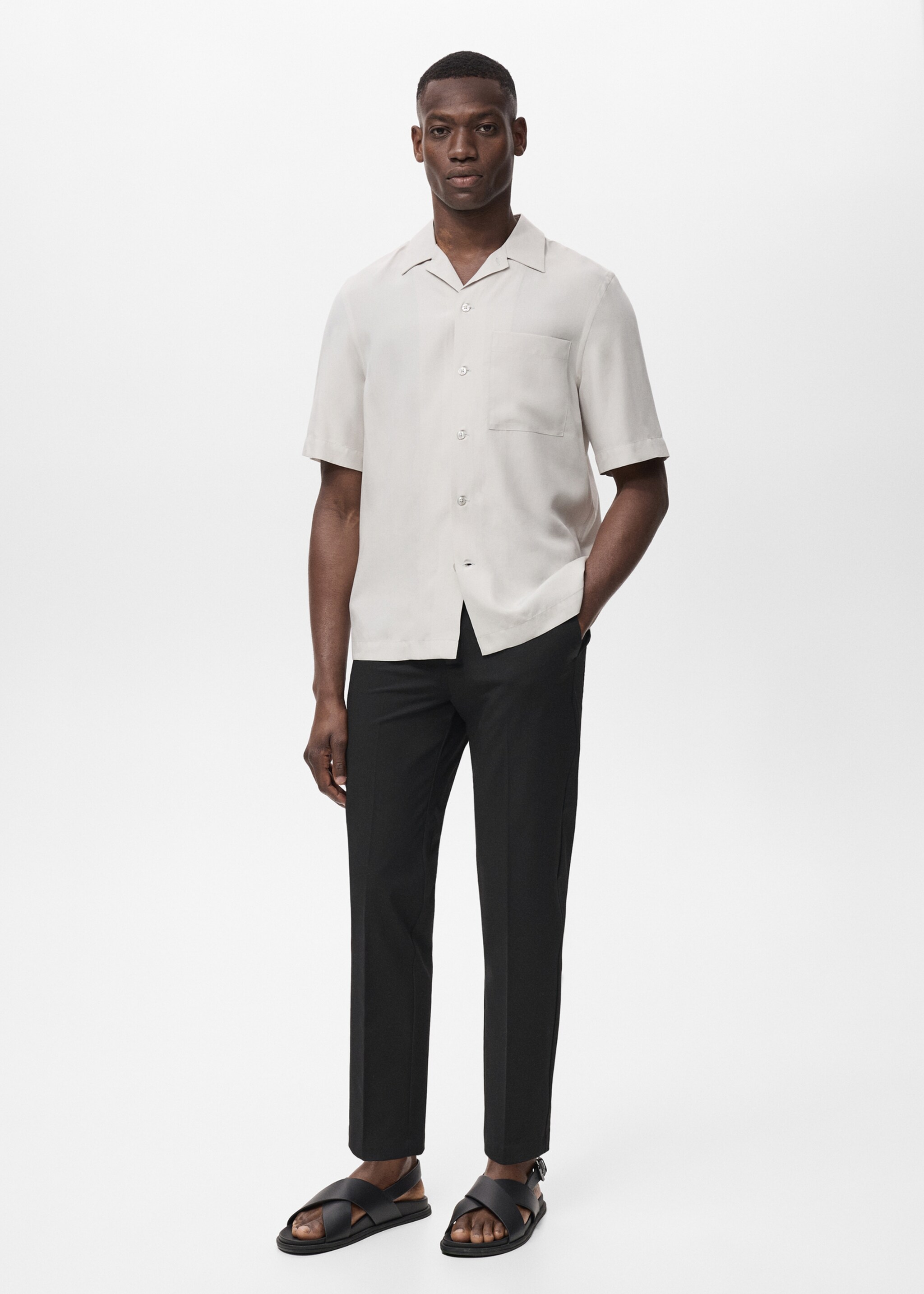 Bologna slim cropped comfort stretch trousers - General plane