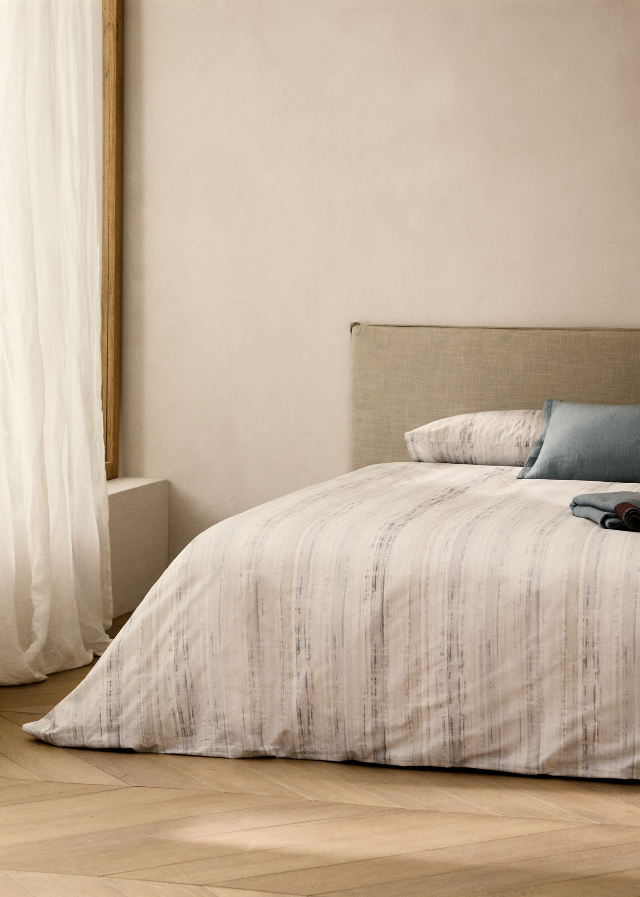 Funda nórdica algodón percal estampado difuminado cama 150/160 cm - Plano general