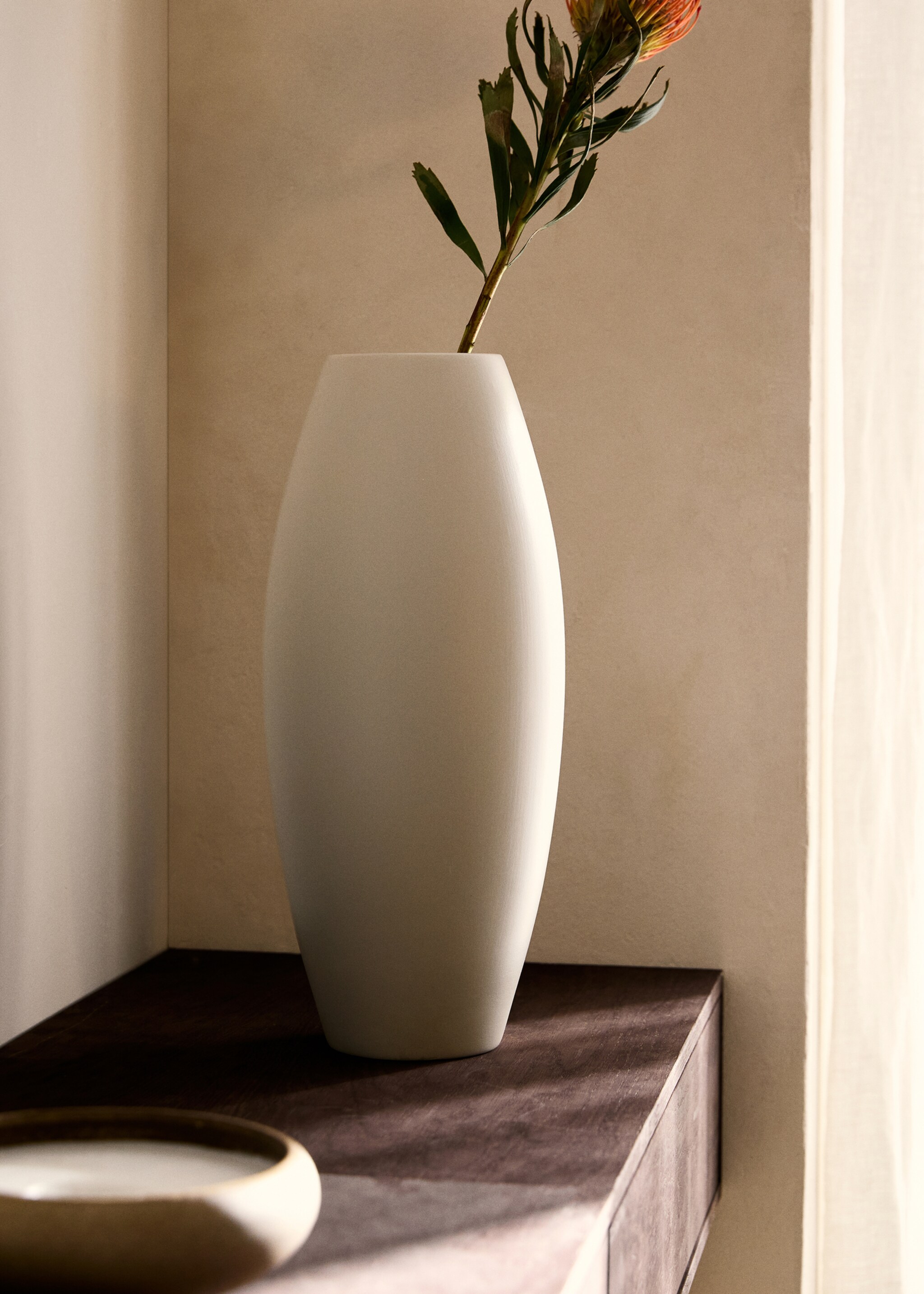 Medium oval earthenware vase - General plane