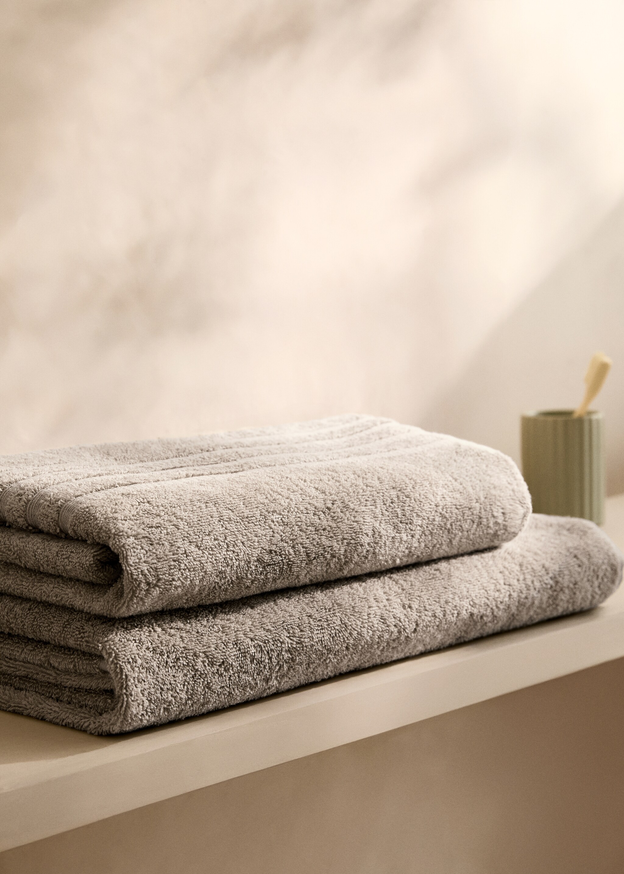 Cotton bath towel - General plane, Beige. Ref: 87033297-00.
