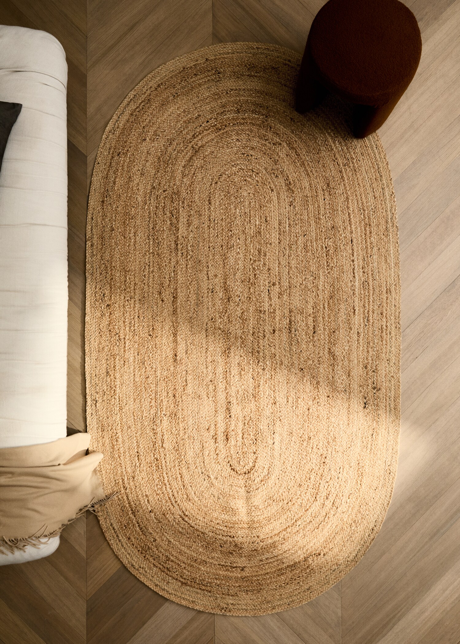 Alfombra yute fibra natural trenzada mediana - Plano general