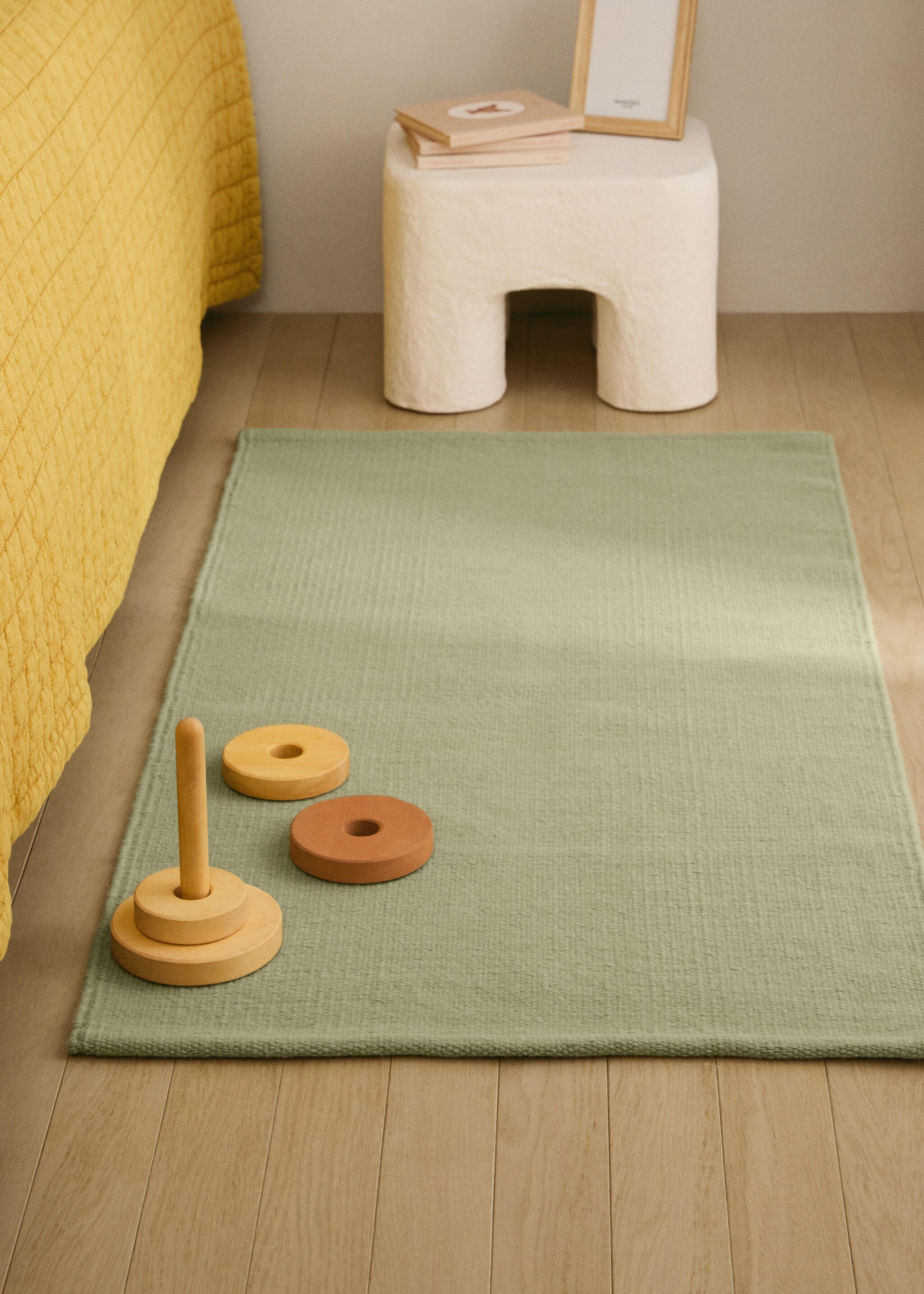 Children’s natural fibre woven rug - General plane, Mint Green. Ref: 87033309-00.