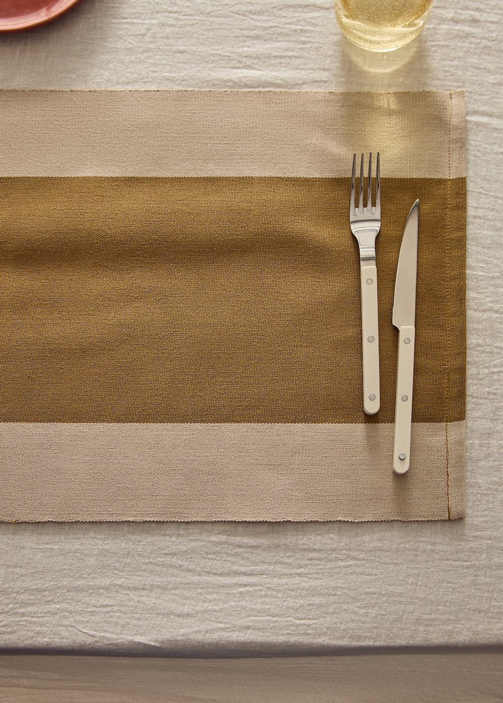 Cotton yarn-dyed striped placemat