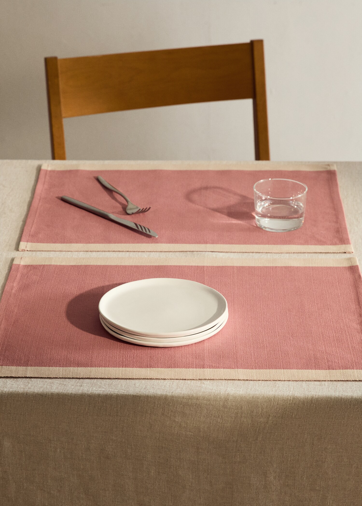 Cotton yarn-dyed striped placemat - General plane