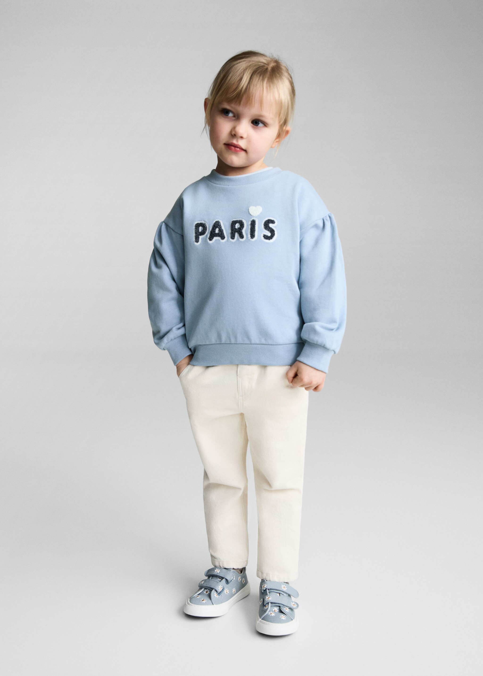 Sudadera algodón mensaje relieve - Plano general