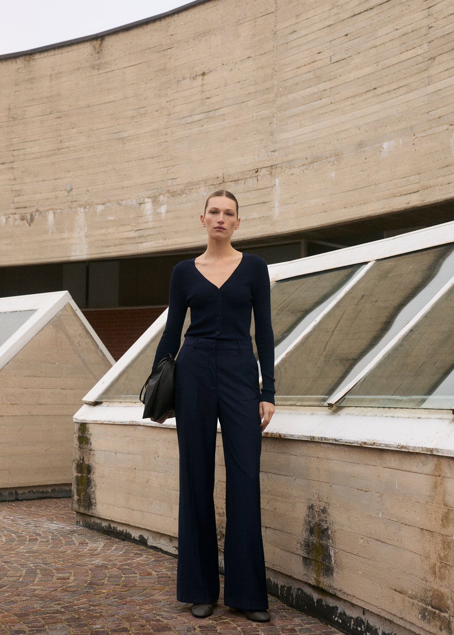Contrast-bodice long jumpsuit - General plane