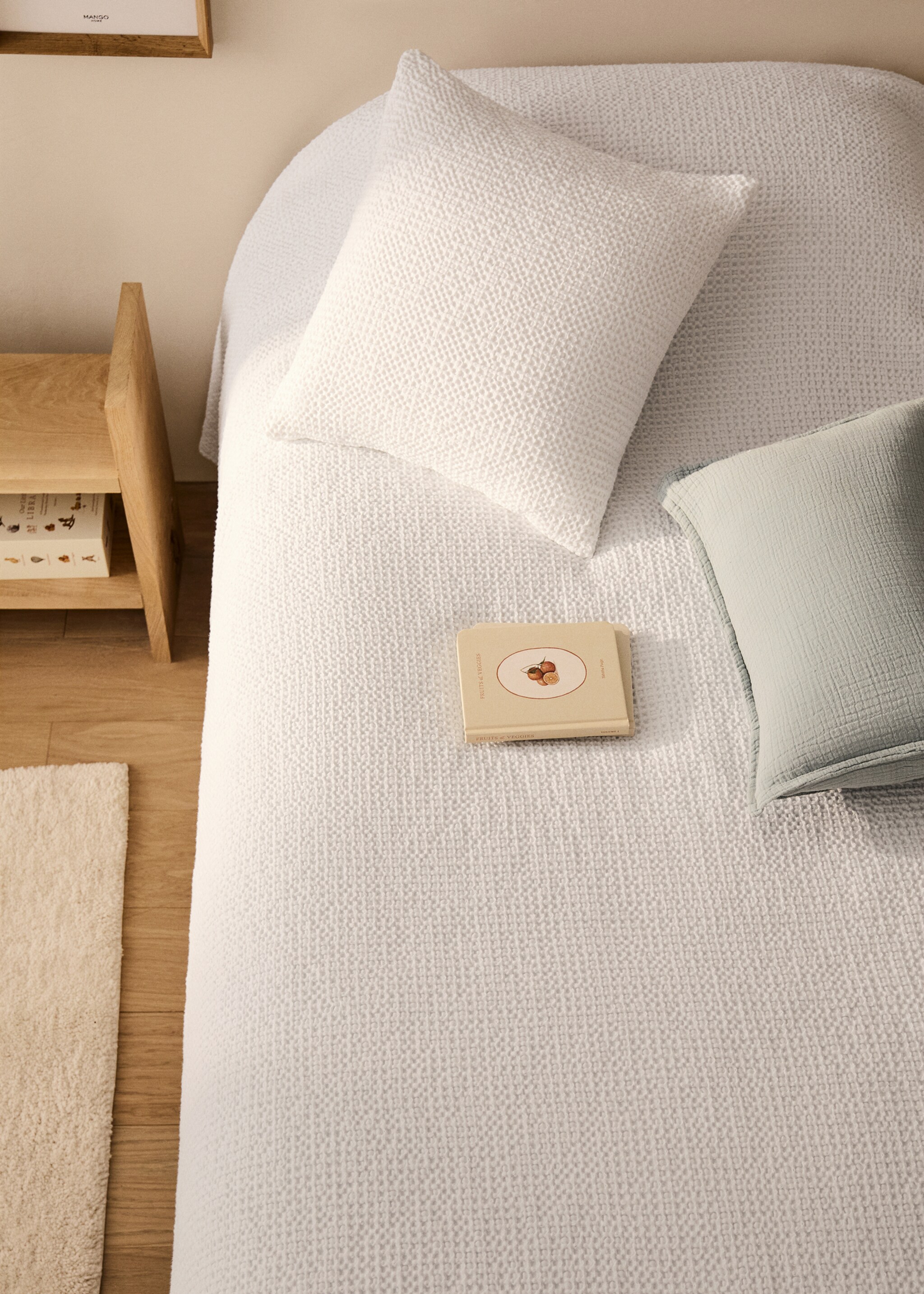 Garment-dyed sprei van wafelkatoen voor wieg - Overzichtstekening