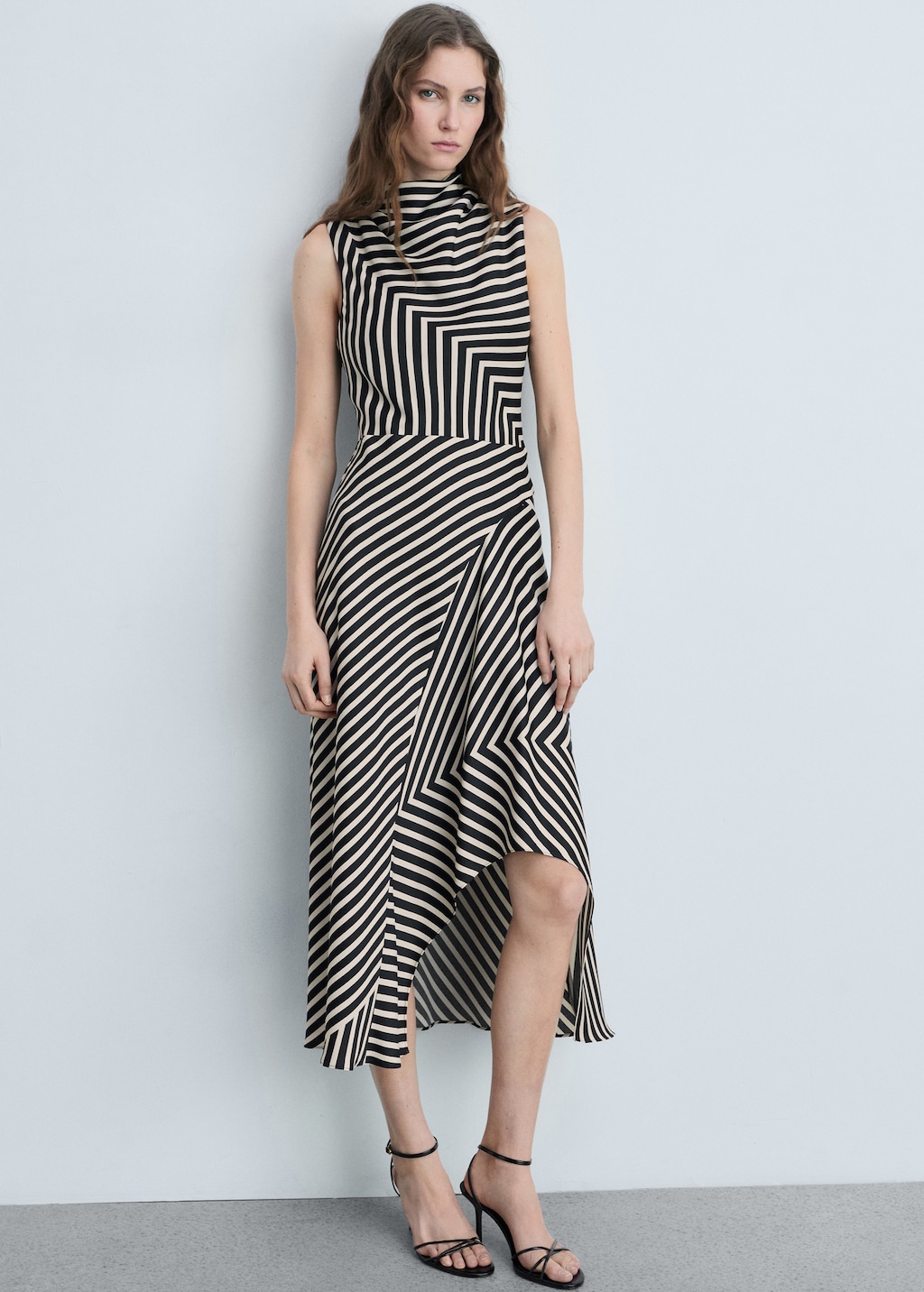 Asymmetrical stripe-print dress - image 2