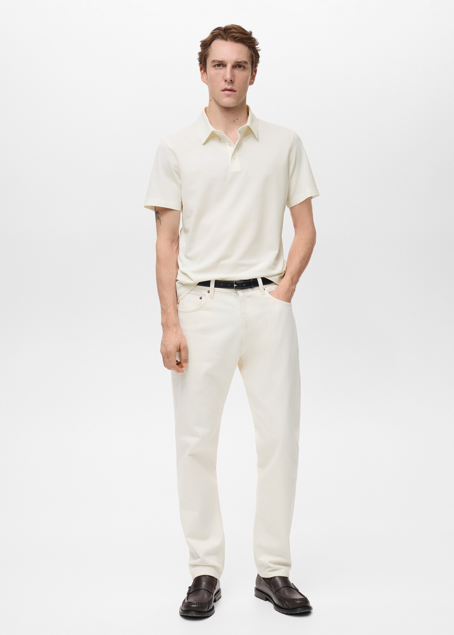 Piqué katoenen slim-fit poloshirt - Overzichtstekening