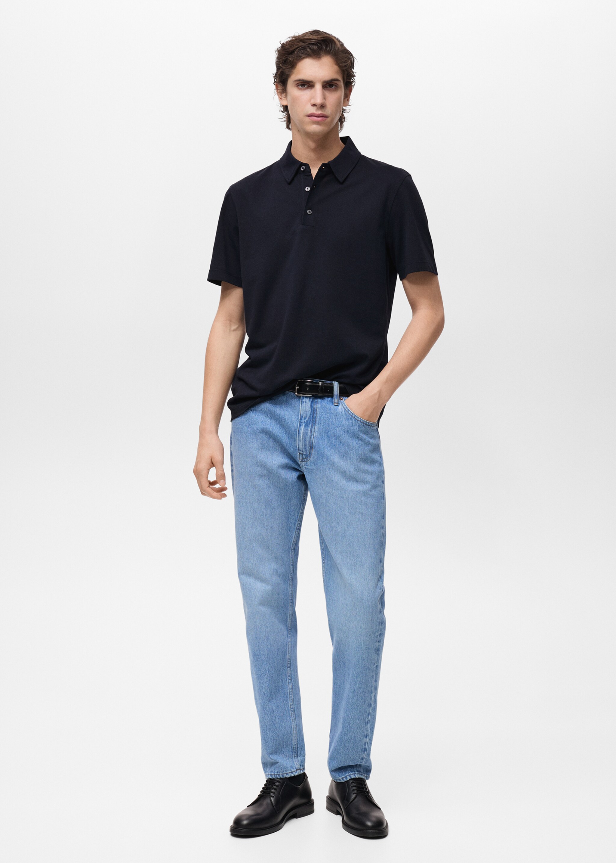 Поло slim fit из хлопка пике - Общий план