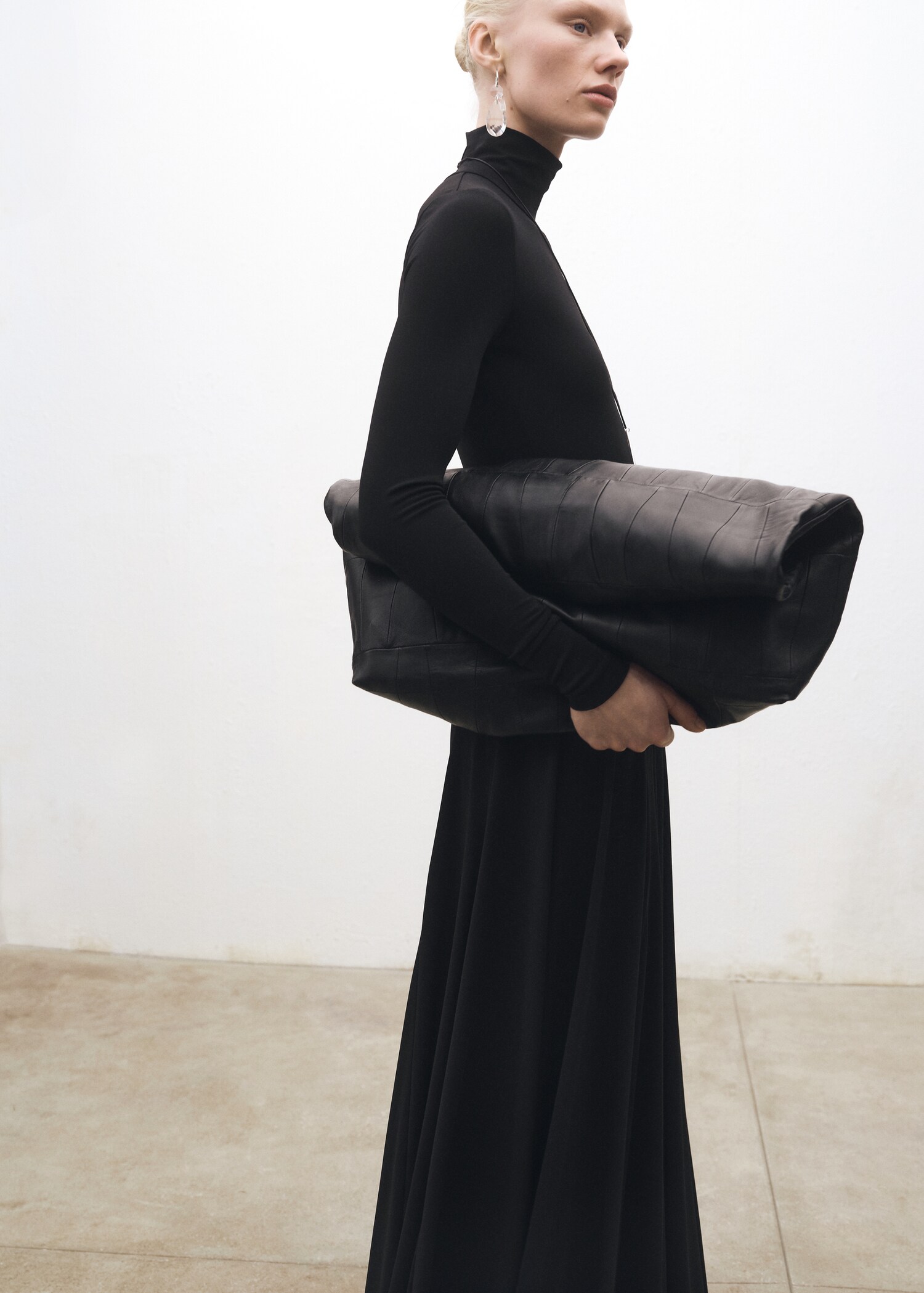 Patchwork deri shopper çanta - Genel plan