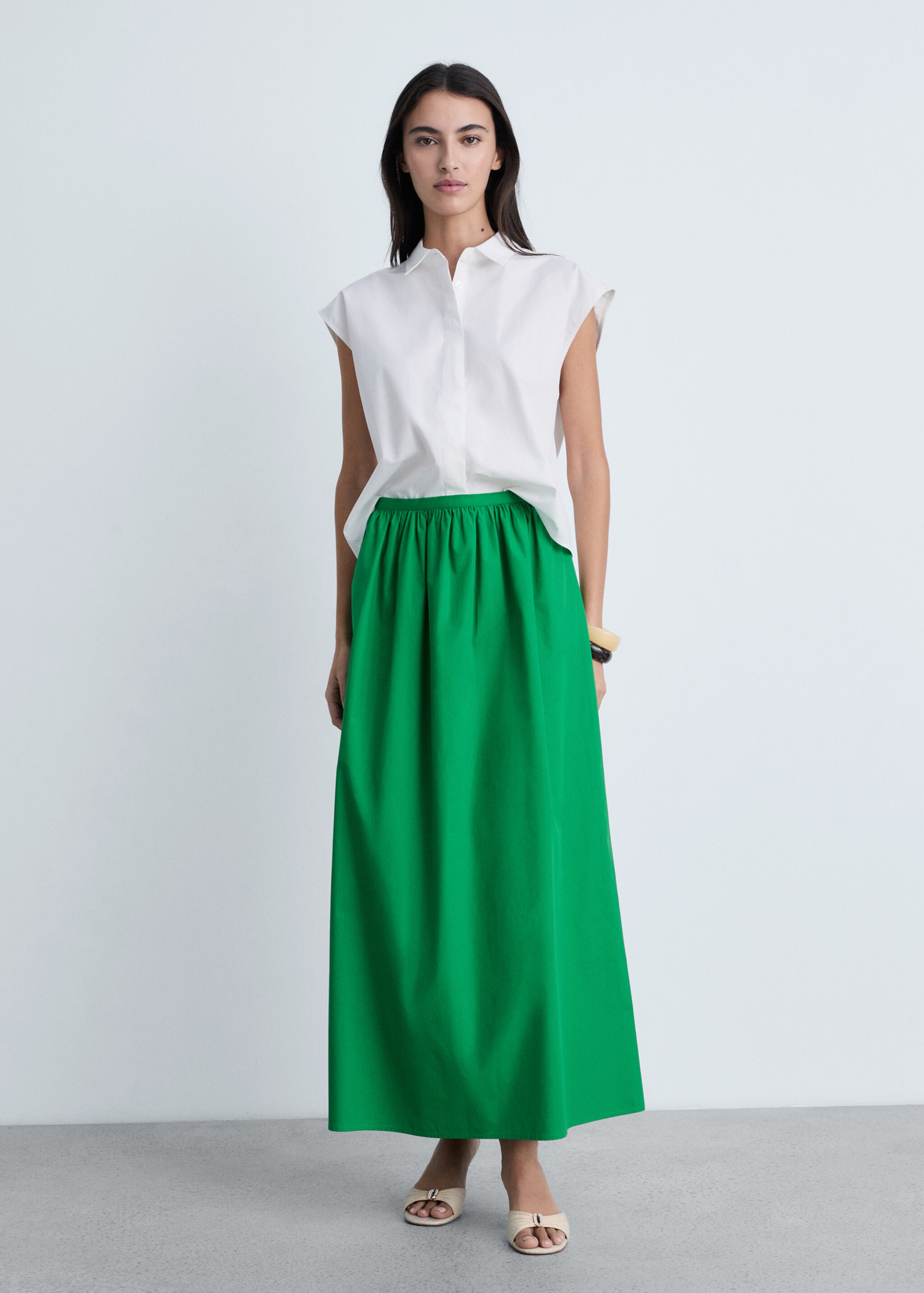 Flared cotton skirt - General plane