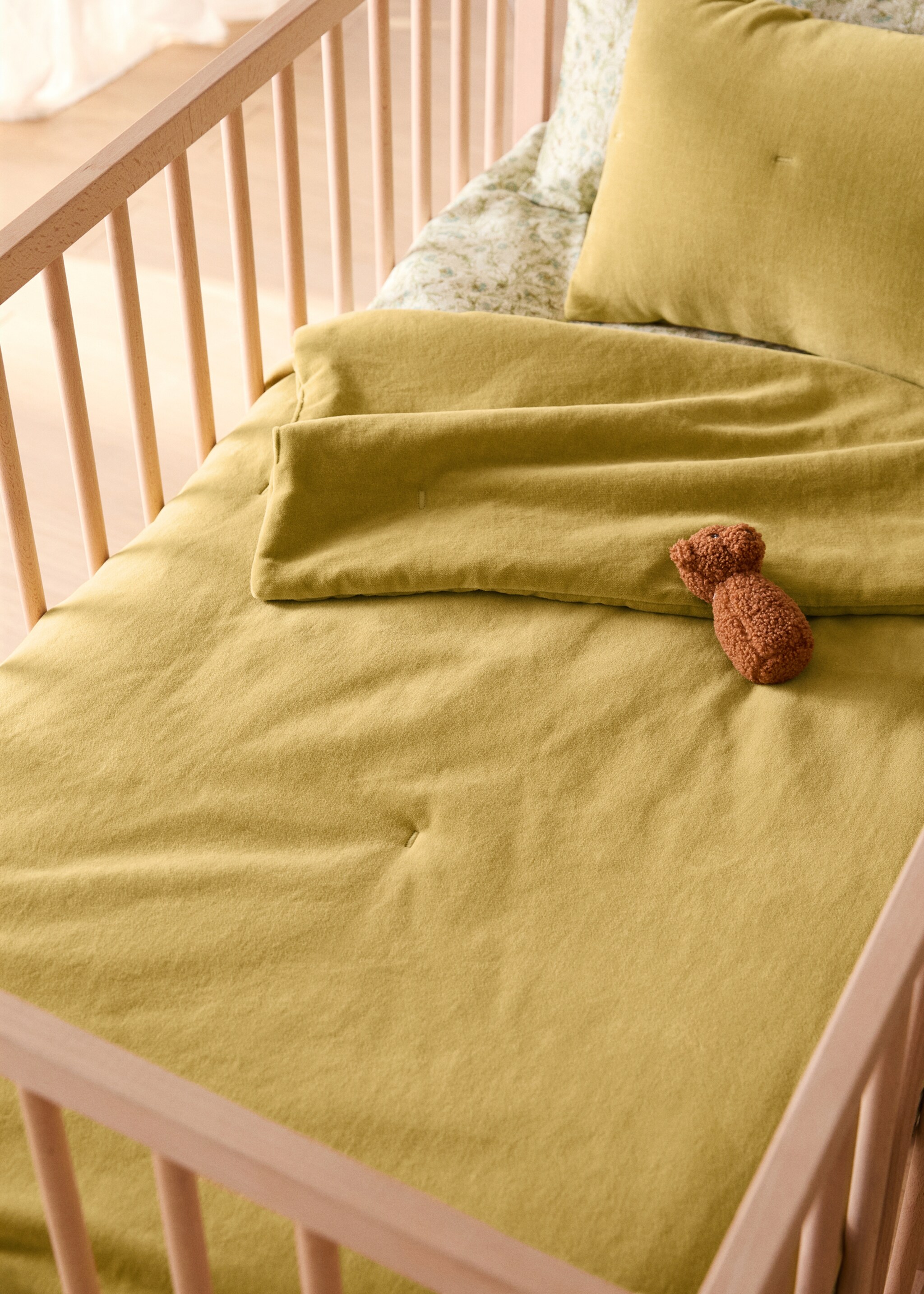 Garment-dyed cotton velvet cot duvet cover - General plane