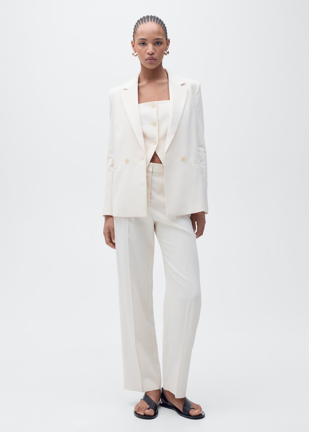 Suit vest with open back