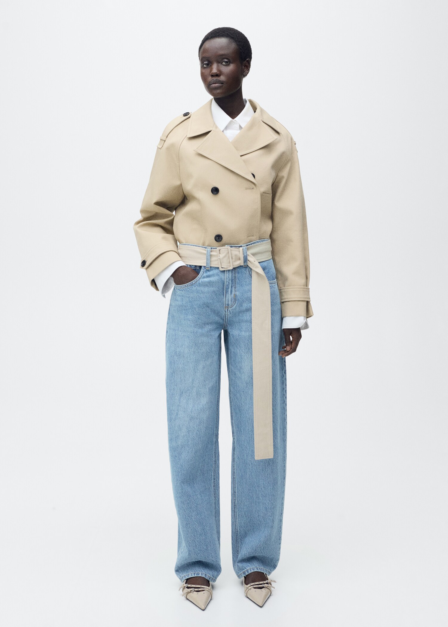 High-rise balloon jeans - General plane