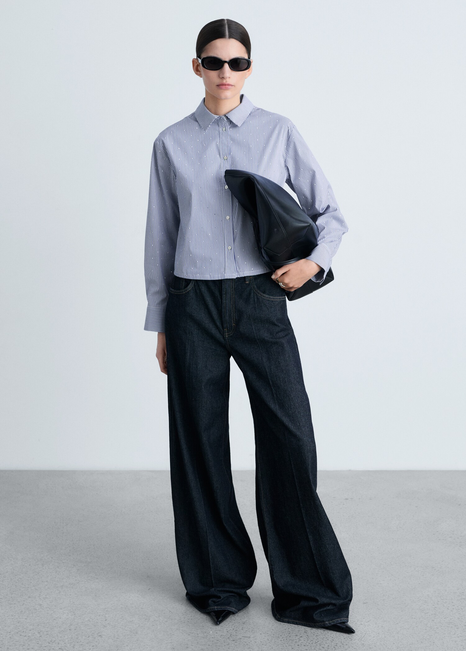 Camicia a righe con dettagli strass - Piano generale