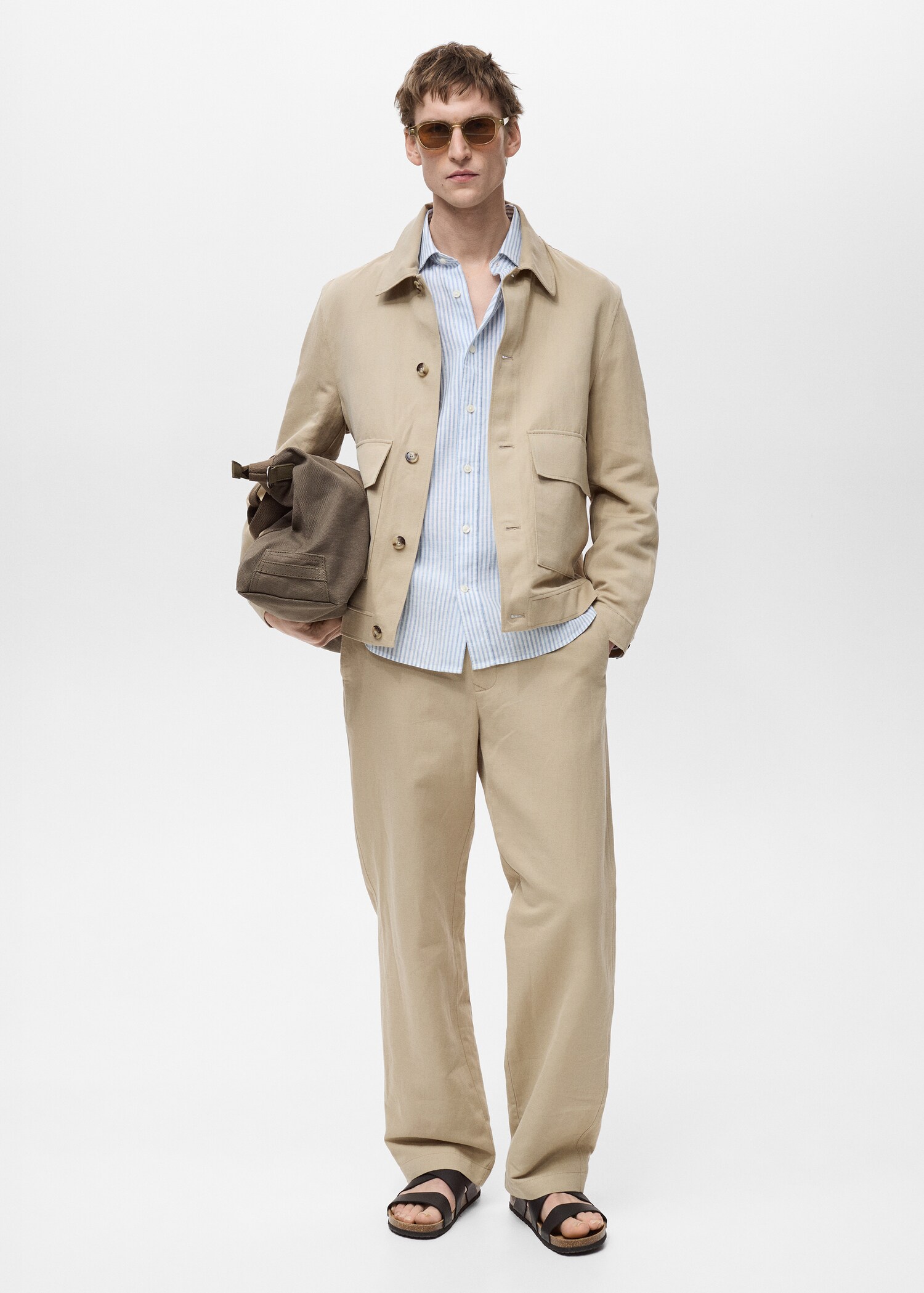 Regular-fit broek van een linnenblend - Overzichtstekening