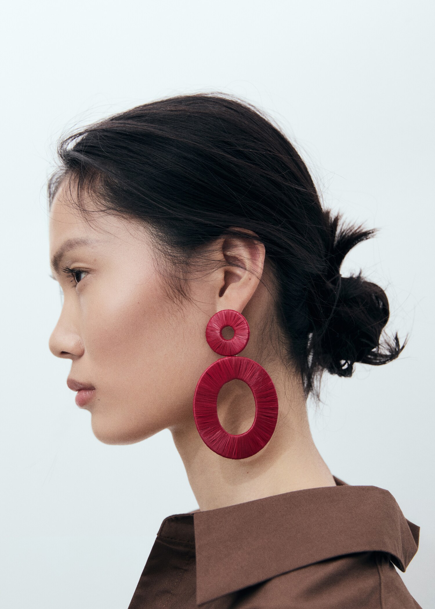 Boucles d'oreilles au design circulaire en fibre naturelle - Plan général