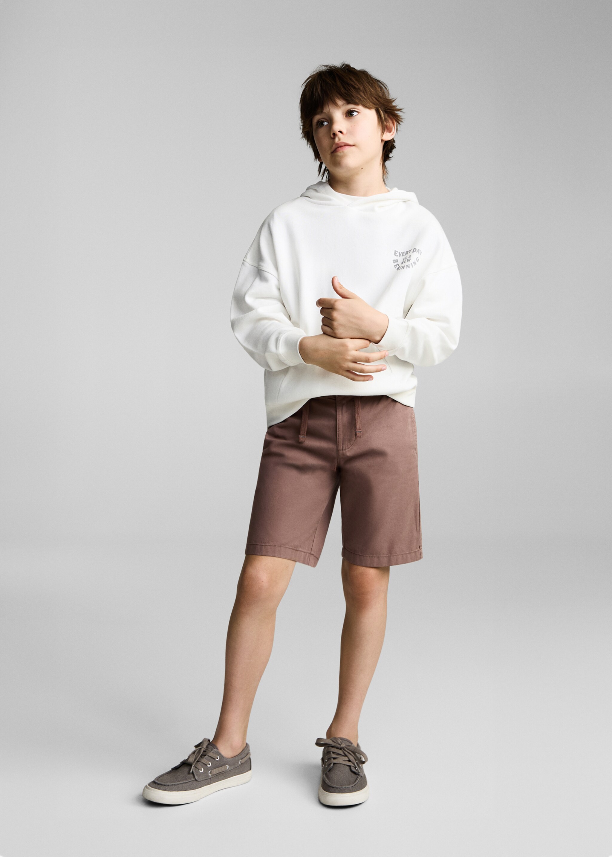 Sudadera algodón mensaje estampado - Plano general
